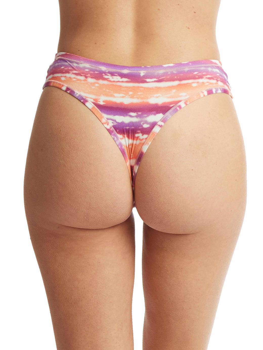Printed PlayStretch™ Natural Rise Thong Paint The Town Sale