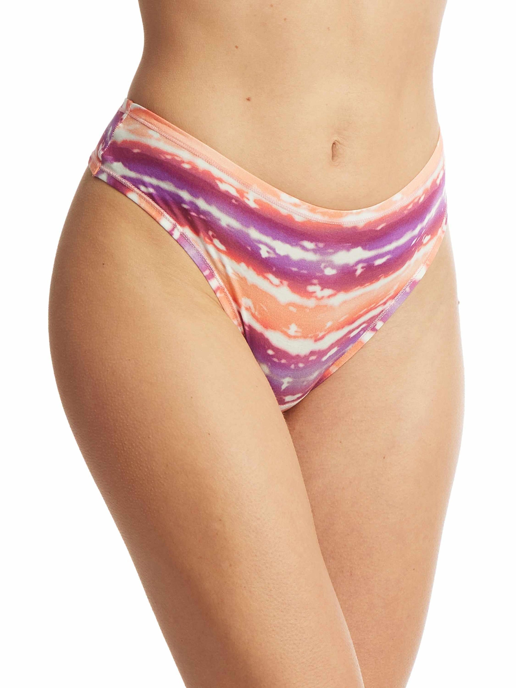Printed PlayStretch™ Natural Rise Thong Paint The Town Sale