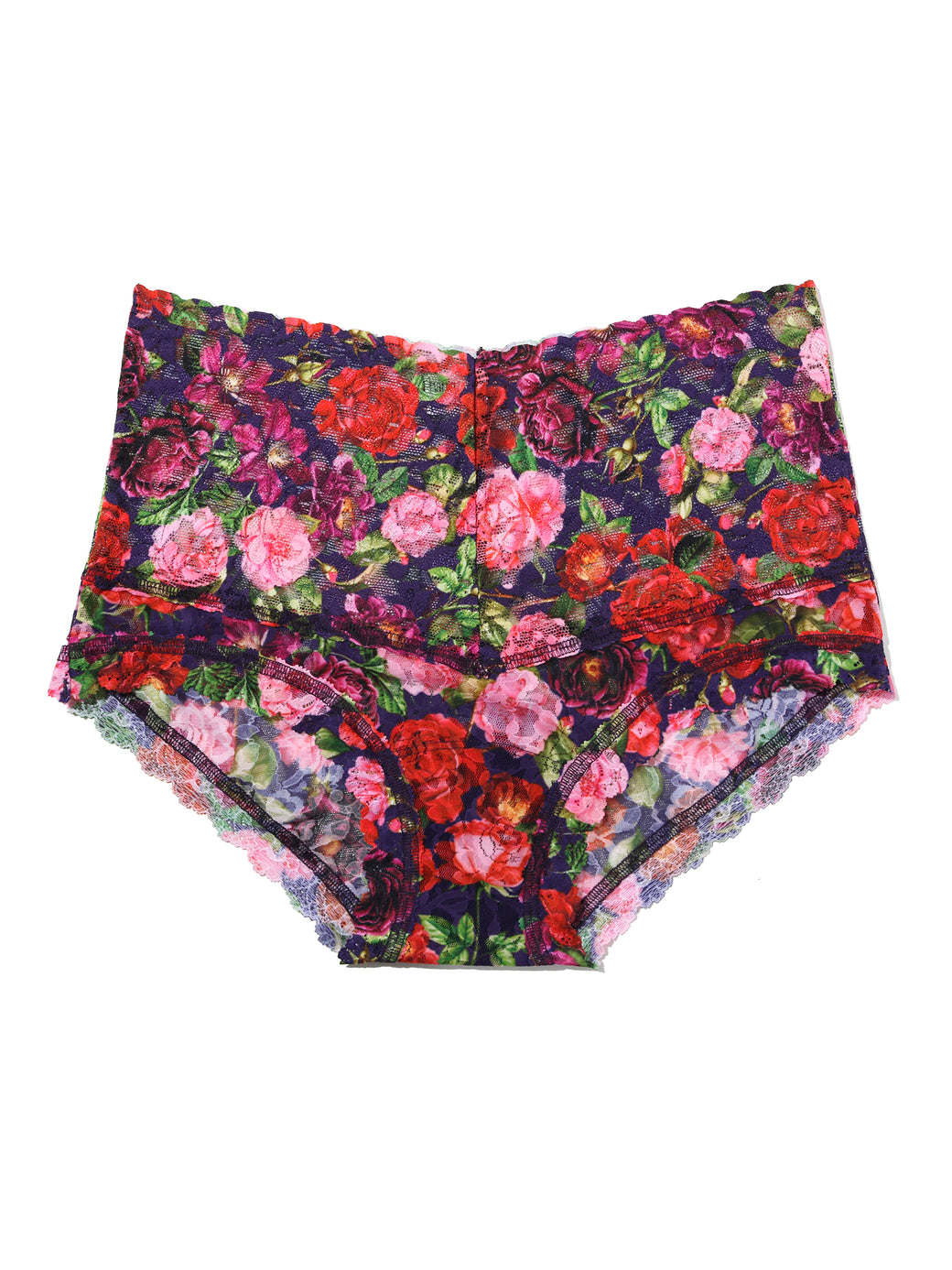 Floral patterned underwear on a white background