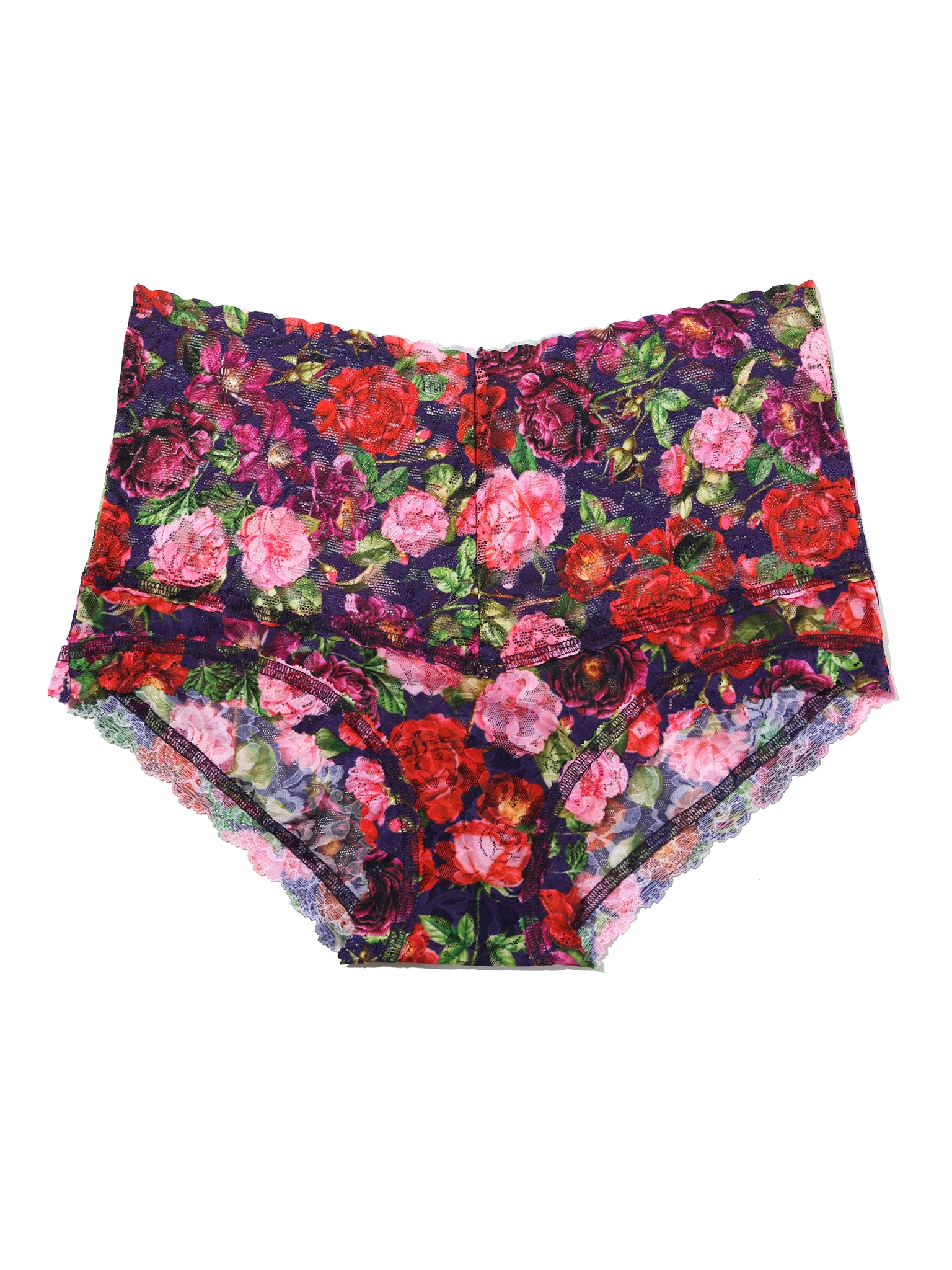 Floral patterned underwear on a white background