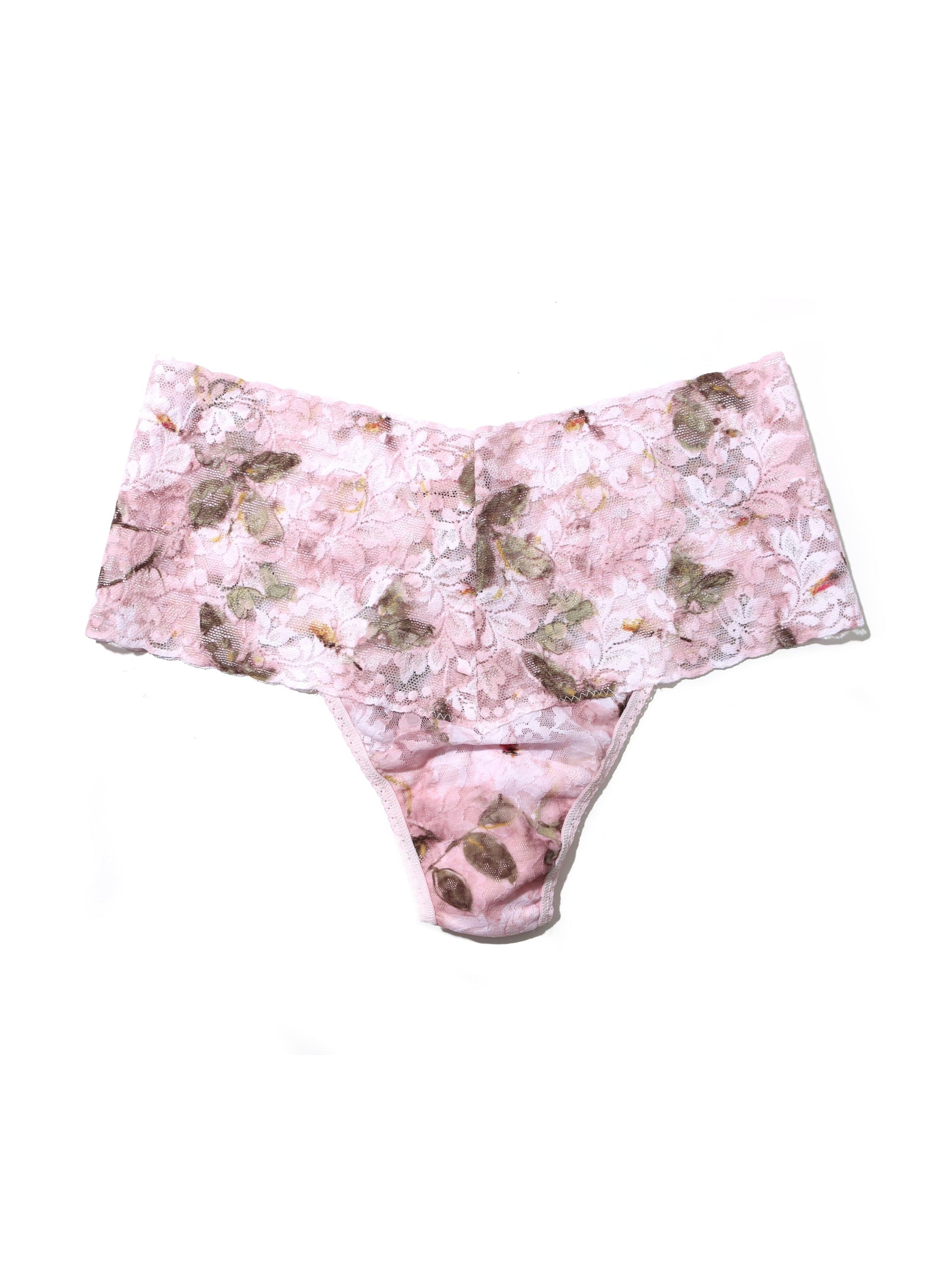 Printed Retro Lace Thong Antique Lily Sale