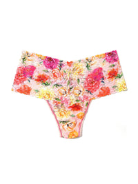 Printed Retro Lace Thong Bring Me Flowers