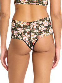 Printed Retro Lace Thong Dark Room Blooms  Black Friday Sale