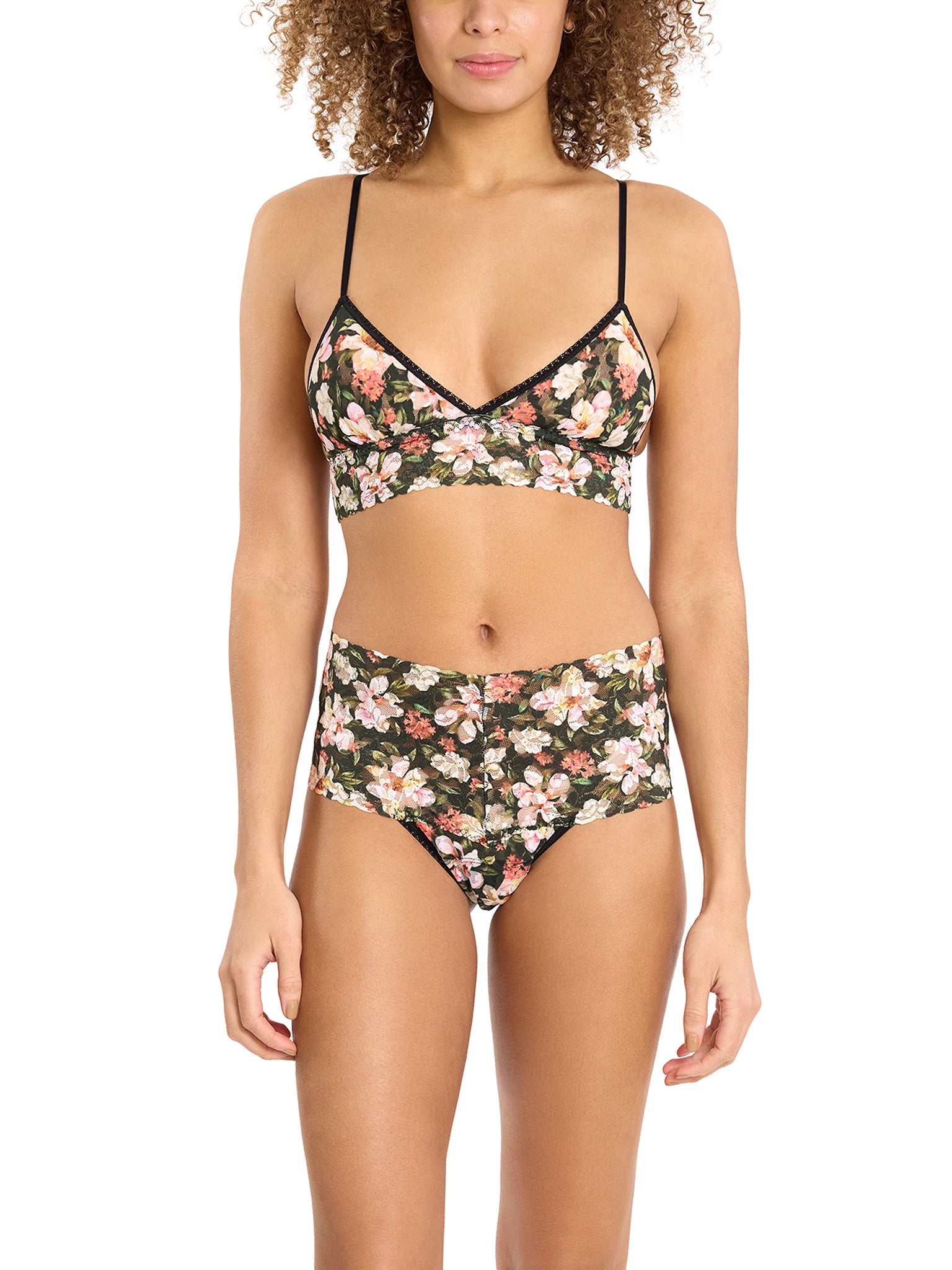 Printed Retro Lace Thong Dark Room Blooms Sale | Hanky Panky