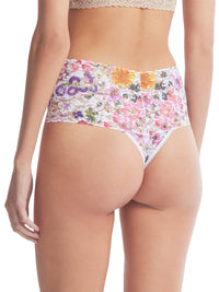 Printed Retro Lace Thong Pressed Bouquet