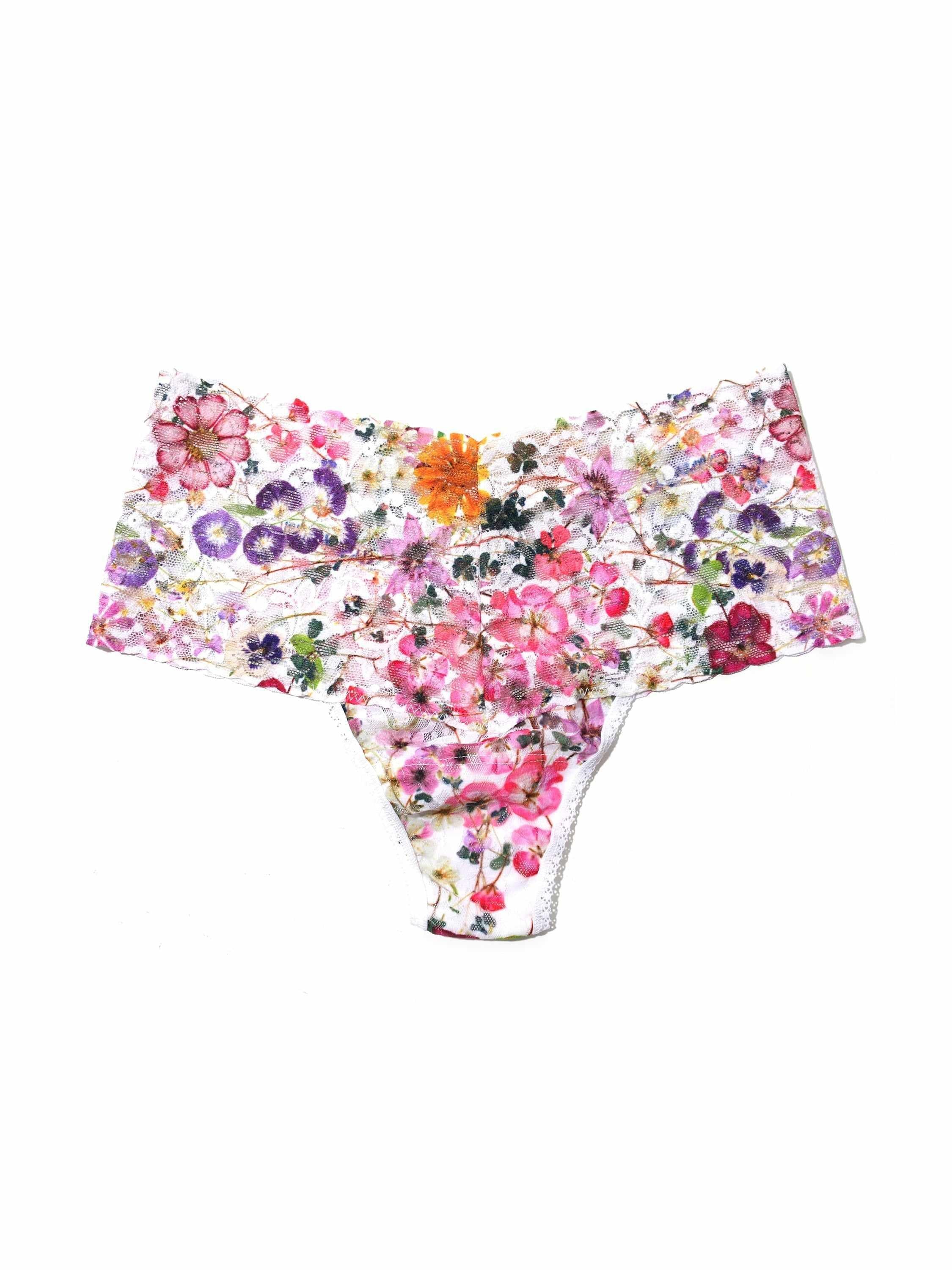 Printed Retro Lace Thong Pressed Bouquet Sale