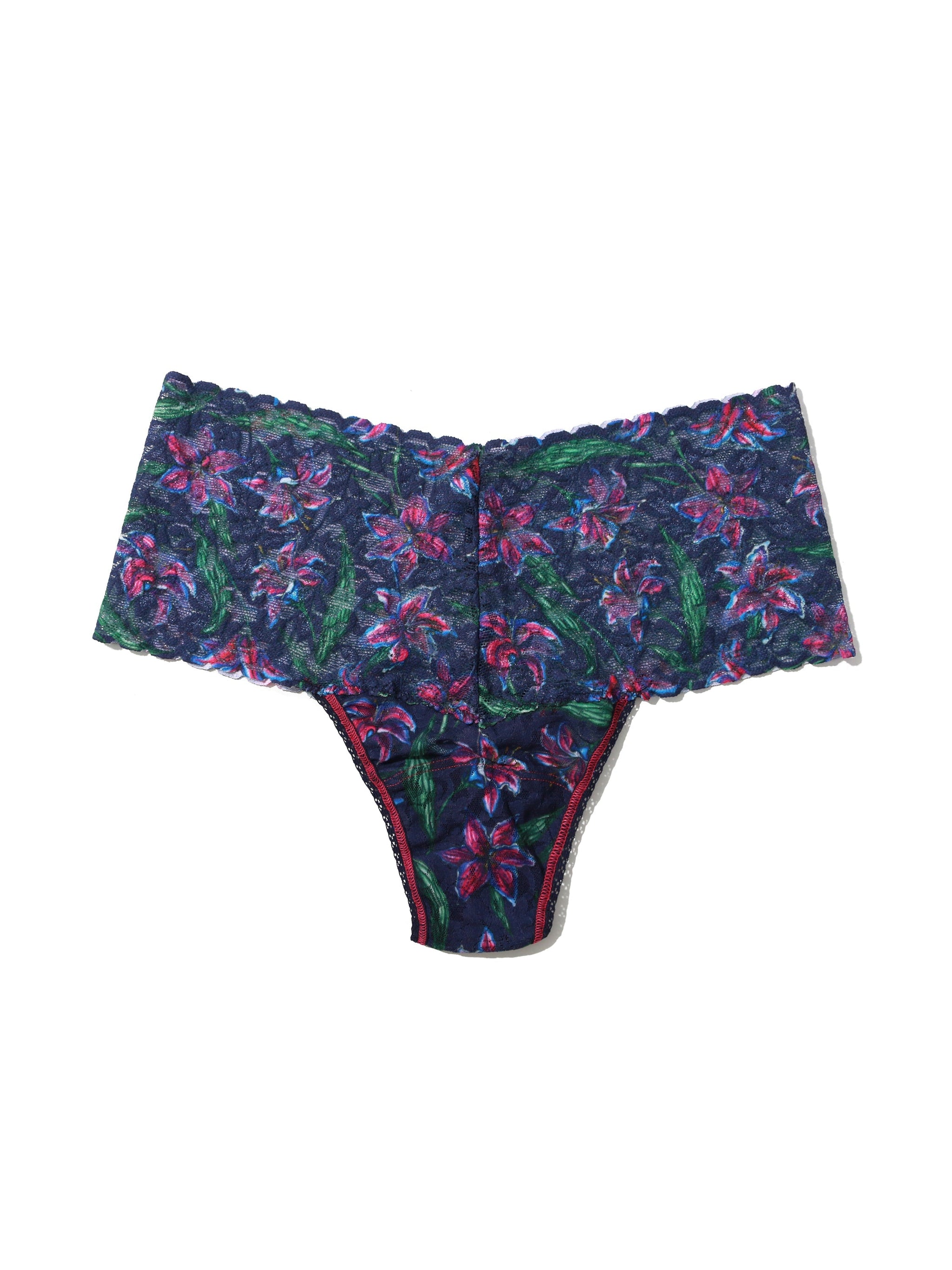 Printed Retro Lace Thong Twilight Bloom Sale