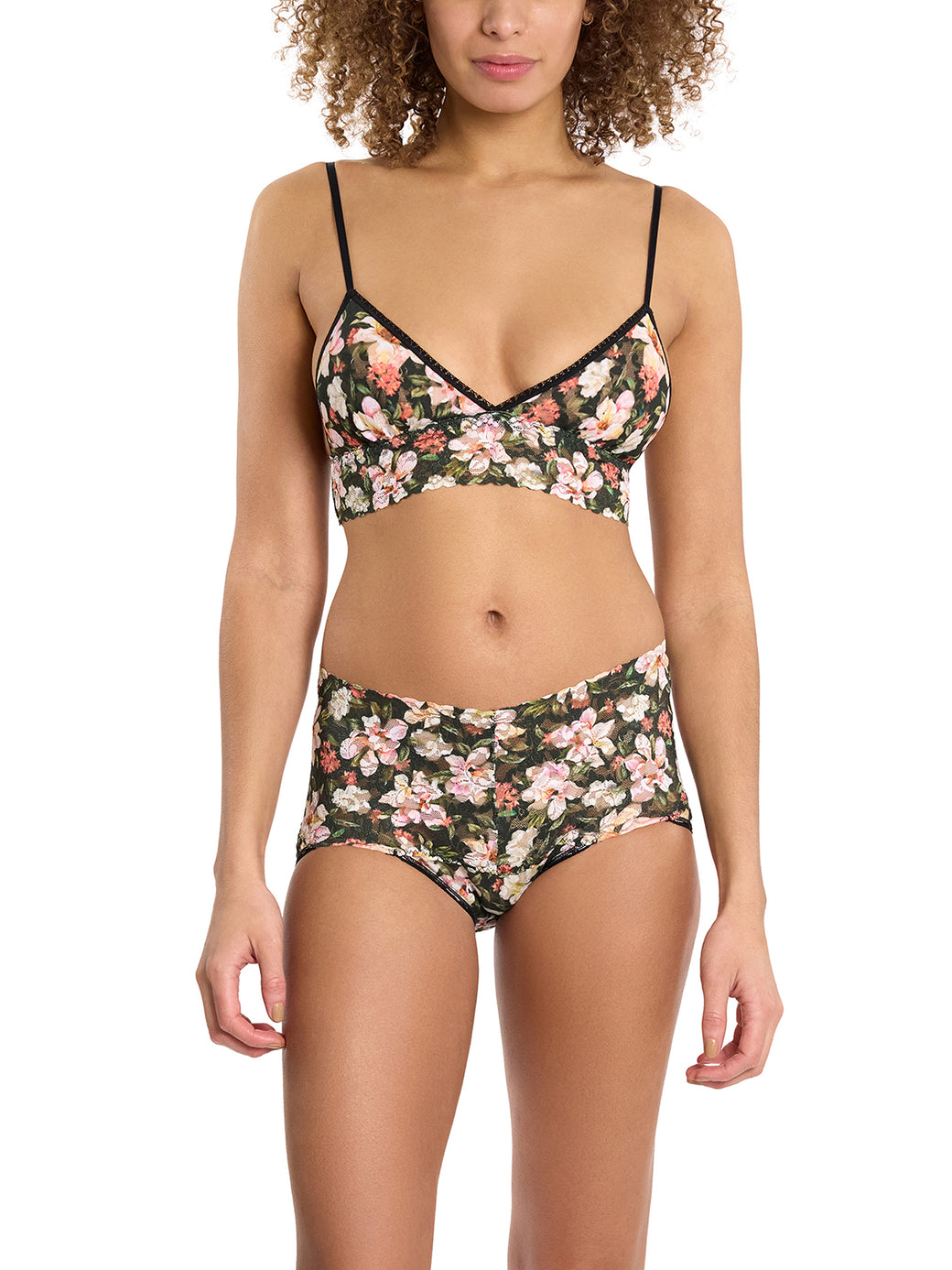 Printed Retro Lace V-Kini Dark Room Blooms  Black Friday Sale