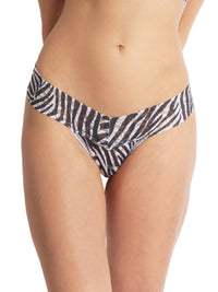 Printed Signature Lace Low Rise Thong A To Zebra Sale