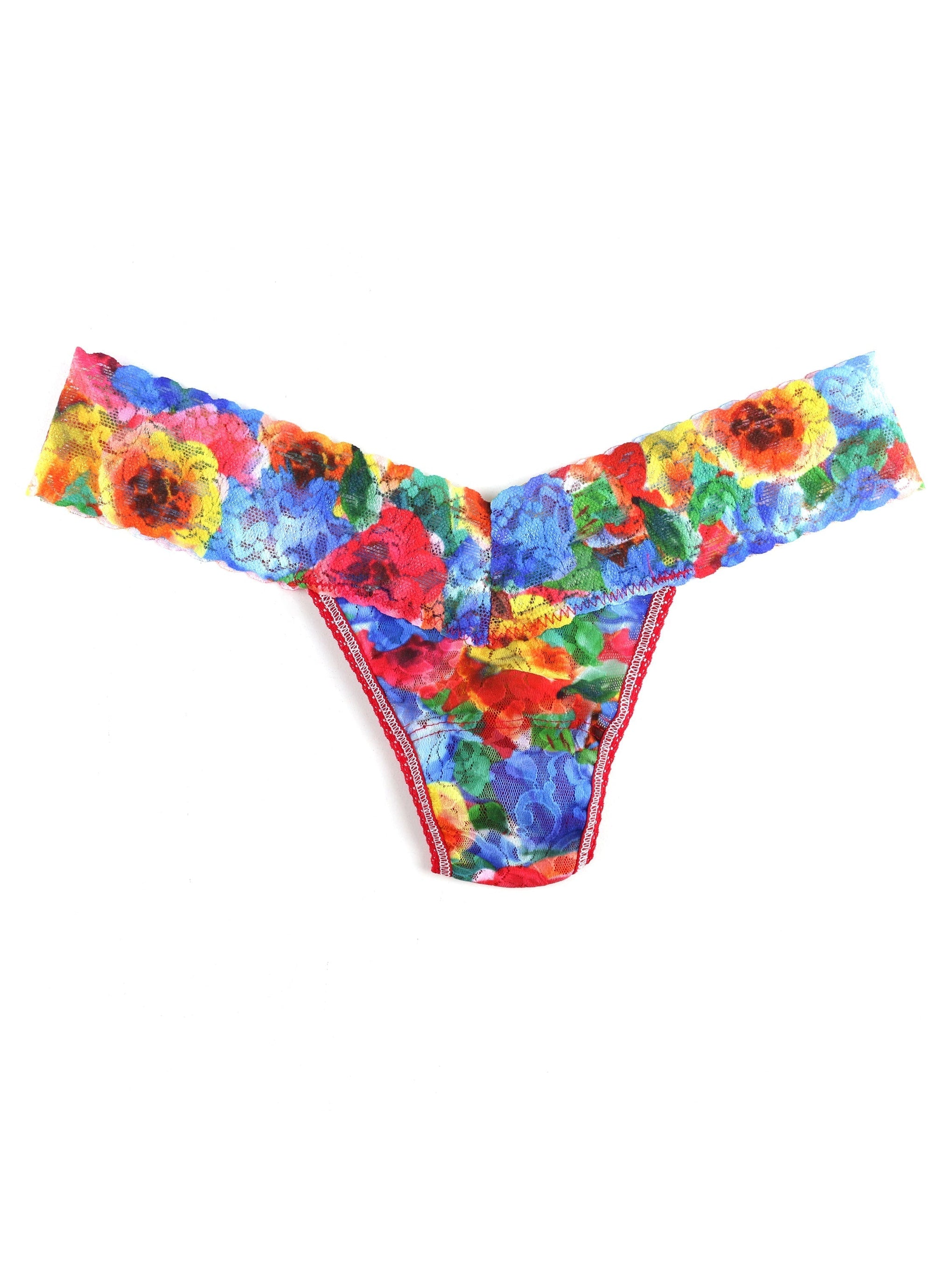 Printed Signature Lace Low Rise Thong Bold Blooms Sale
