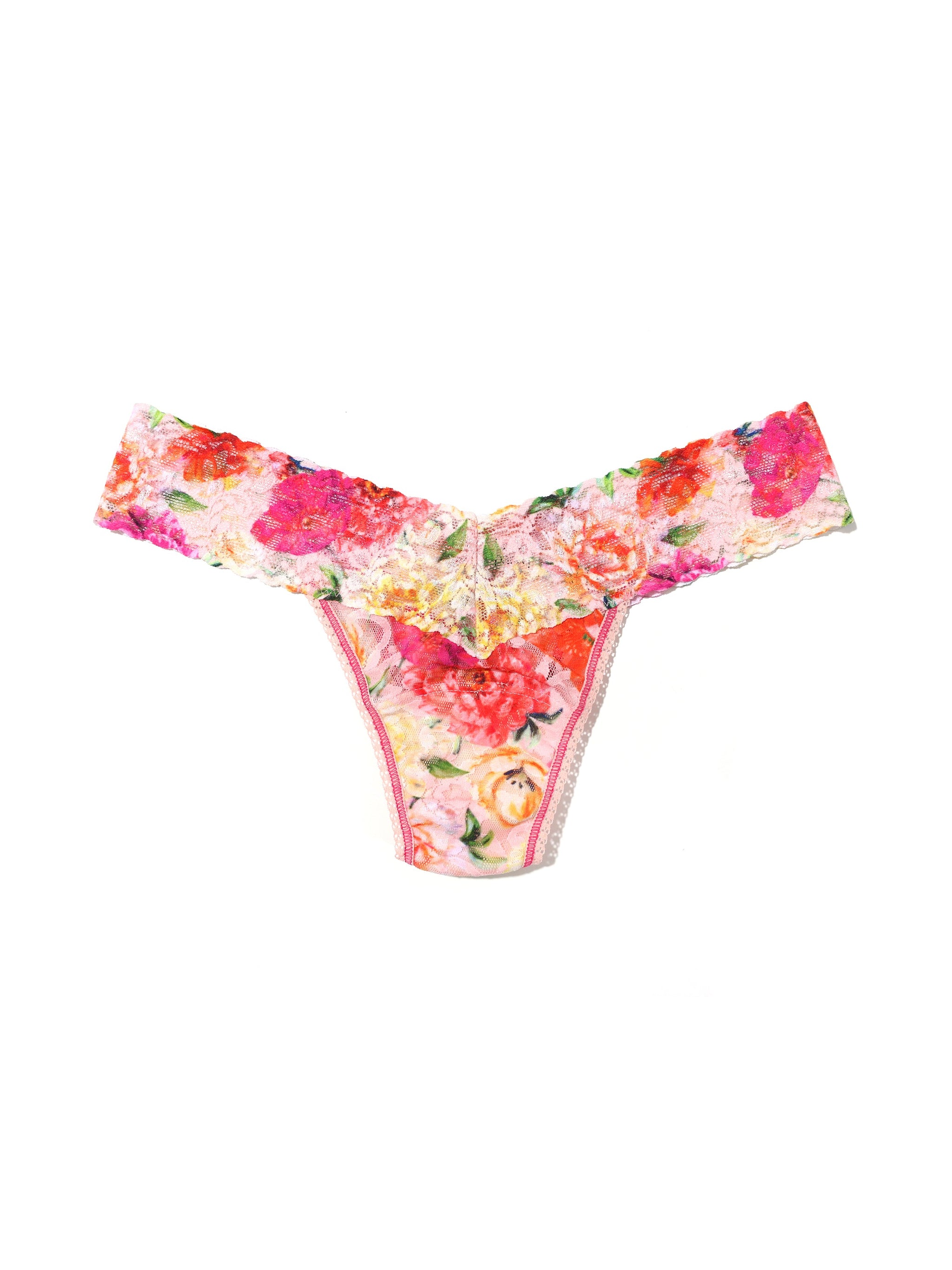 Printed Signature Lace Low Rise Thong Bring Me Flowers