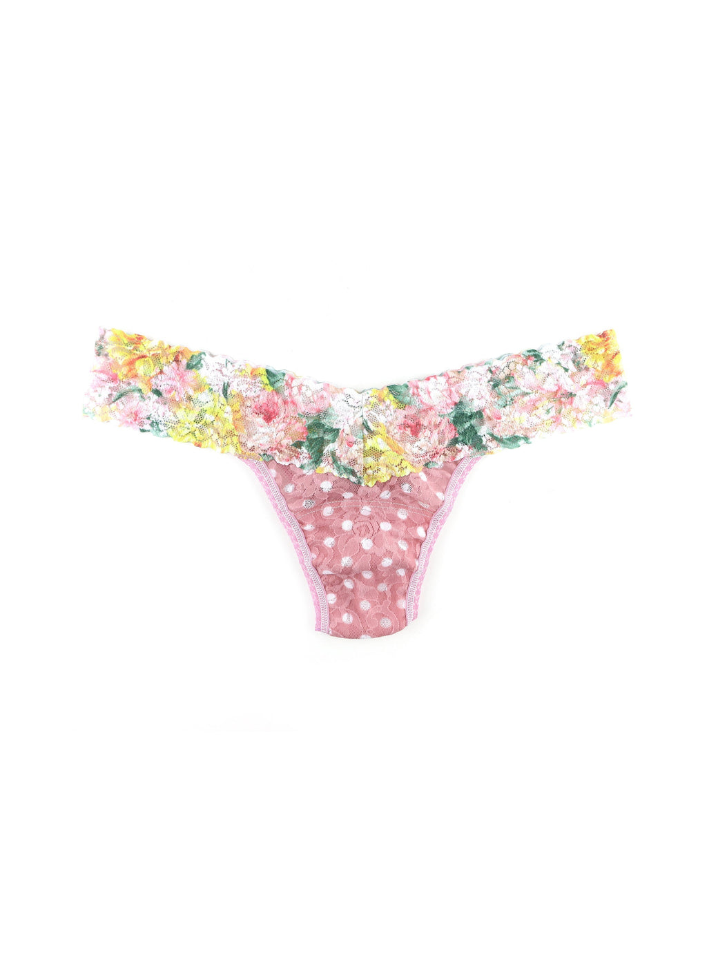 Printed Signature Lace Low Rise Thong Double Life Sale
