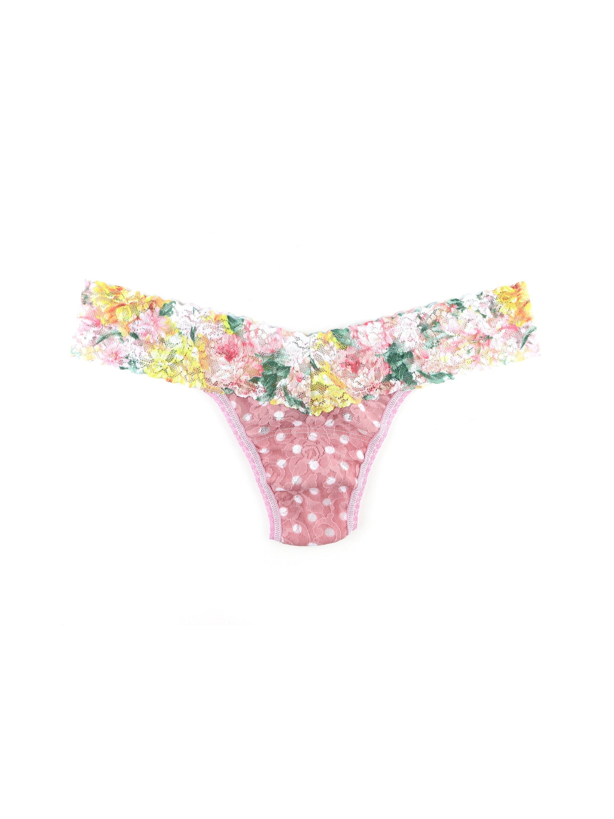 Printed Signature Lace Low Rise Thong Double Life Sale
