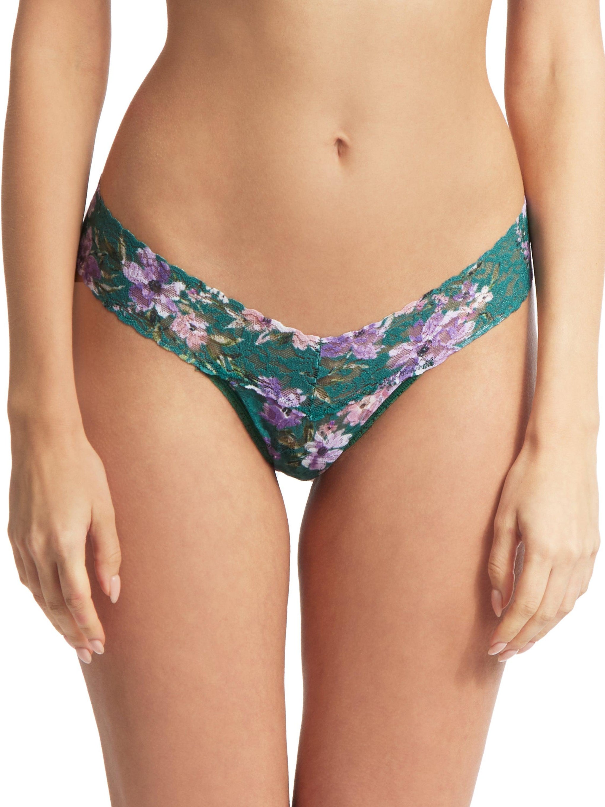 Printed Signature Lace Low Rise Thong  Flowers in Your Hair