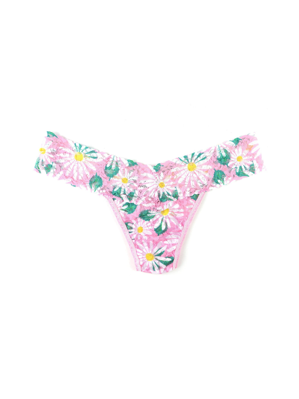 Printed Signature Lace Low Rise Thong Hello Spring Sale