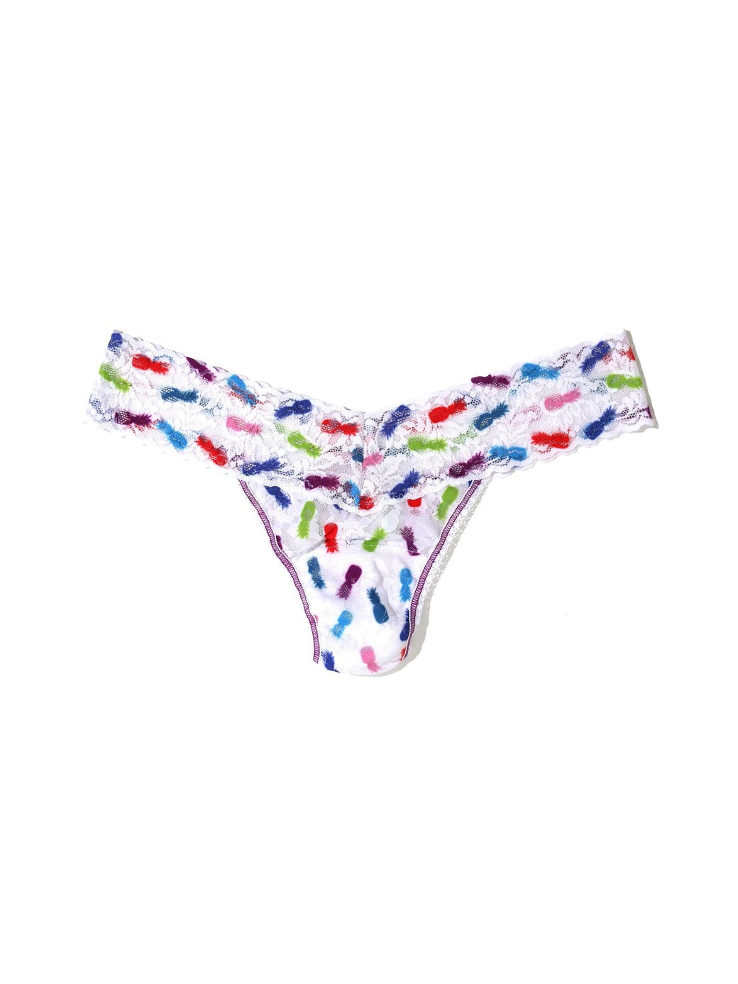 Printed Signature Lace Low Rise Thong Pineapple Island Sale
