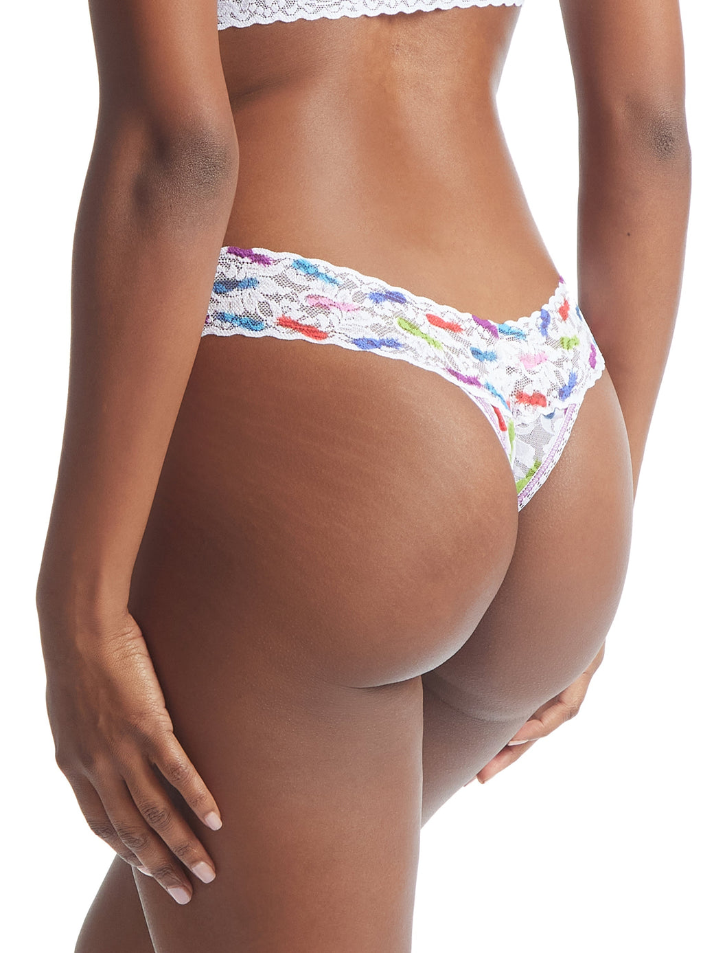 Printed Signature Lace Low Rise Thong Pineapple Island Sale