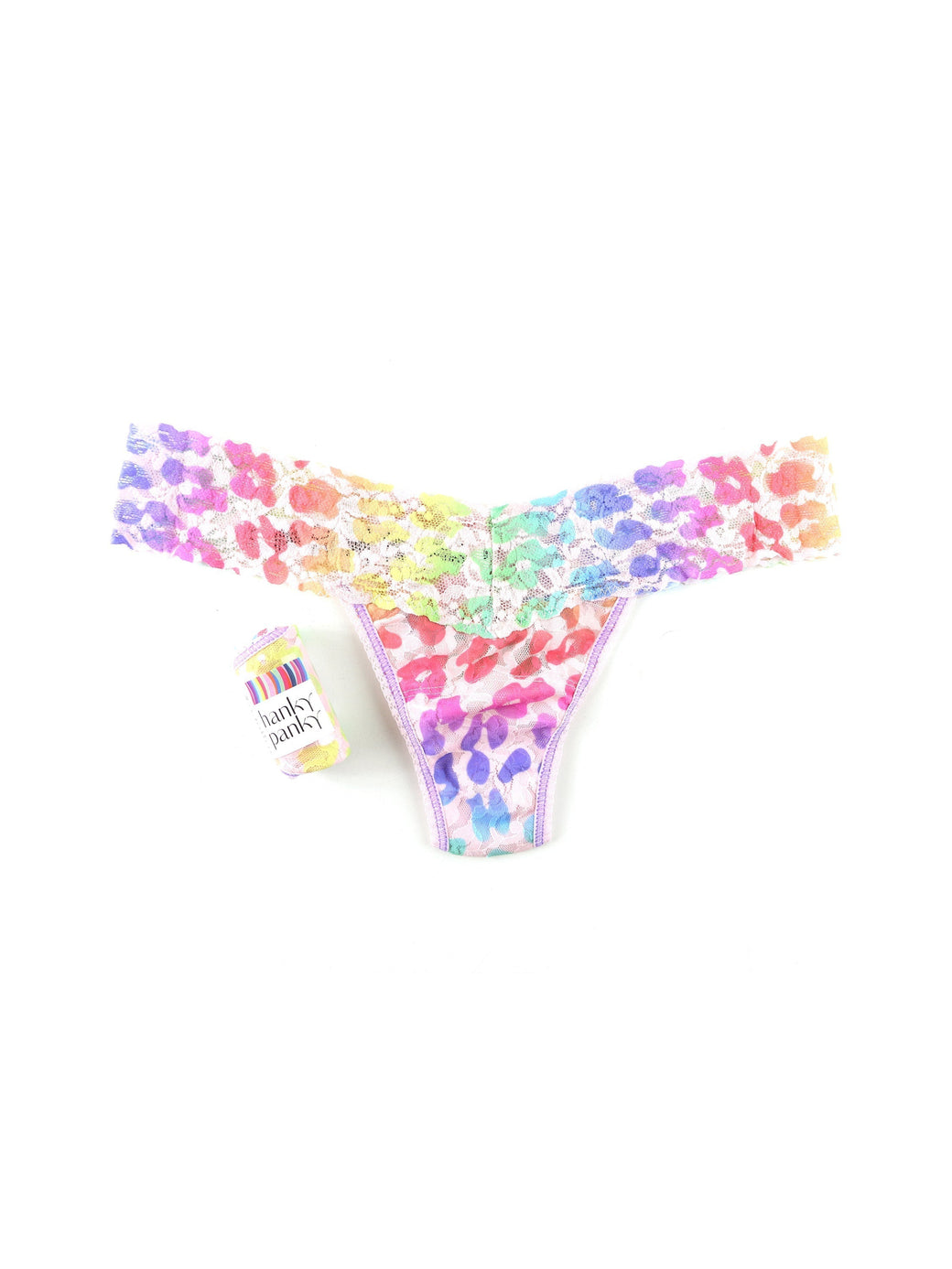 Printed Signature Lace Low Rise Thong Pride Leopard Sale