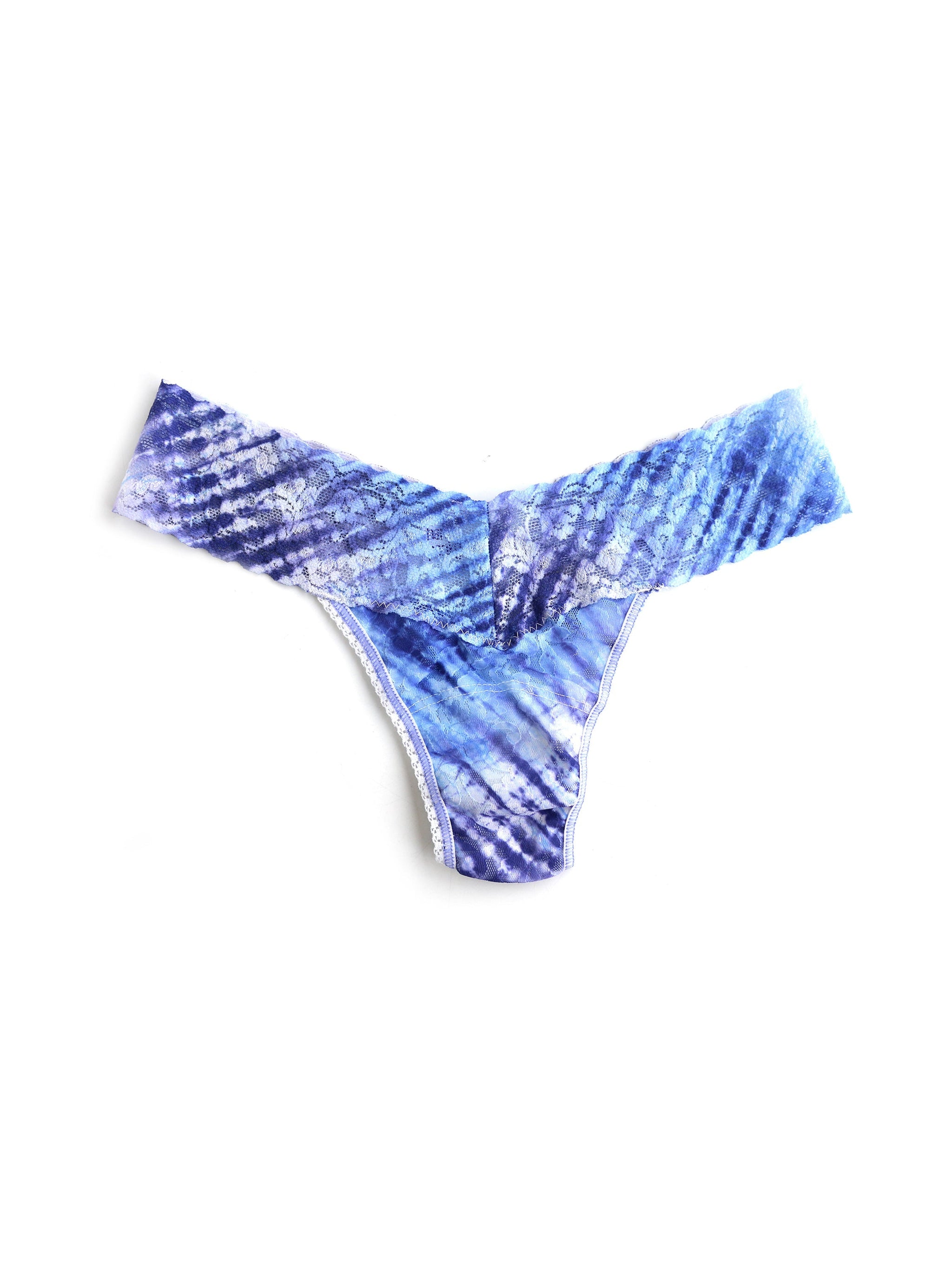 Printed Signature Lace Low Rise Thong Riptide Sale