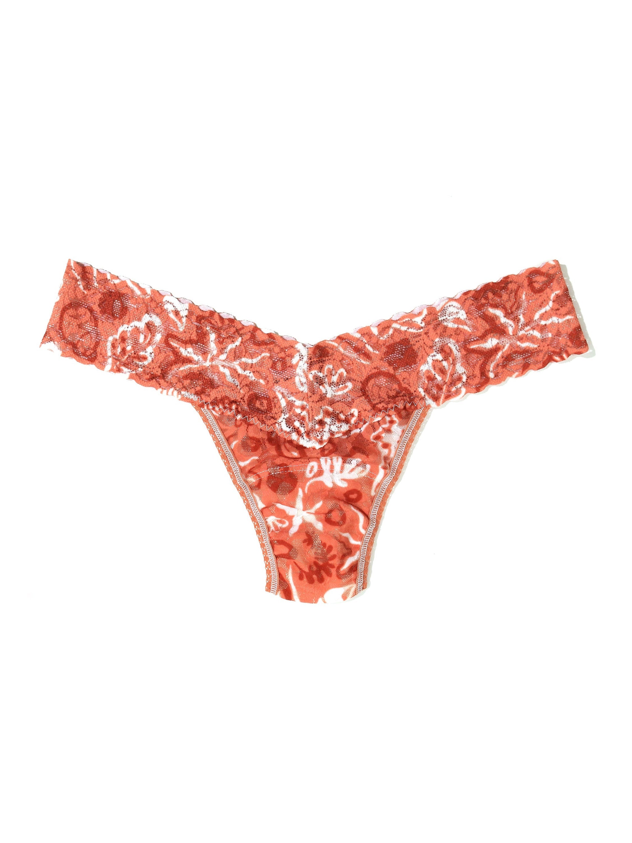 Printed Signature Lace Low Rise Thong Sea Finds Sale