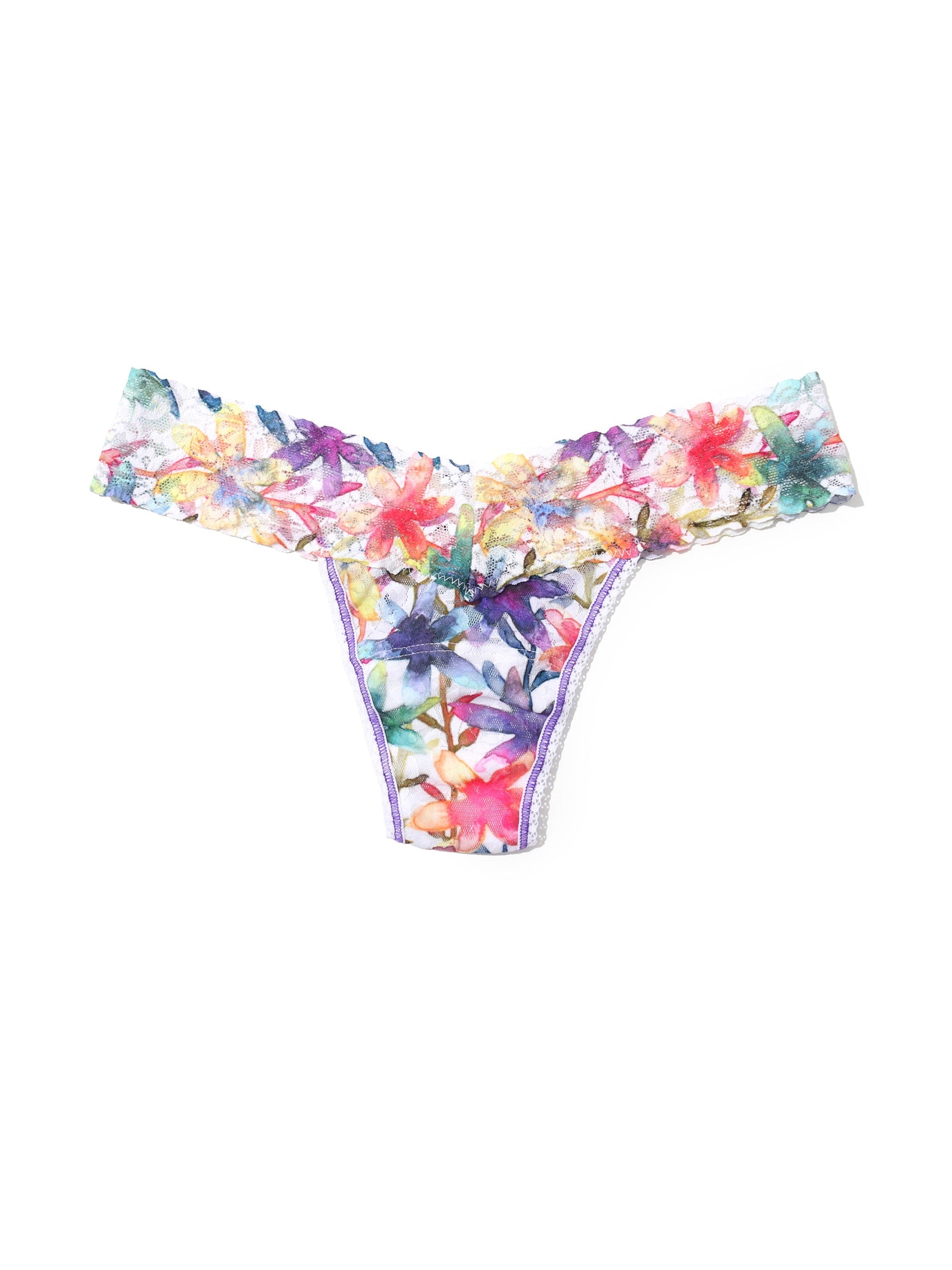 Printed Signature Lace Low Rise Thong Still Blooming Sale