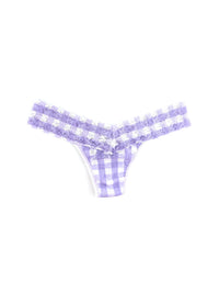 Printed Signature Lace Low Rise Thong Varsity Gingham Sale