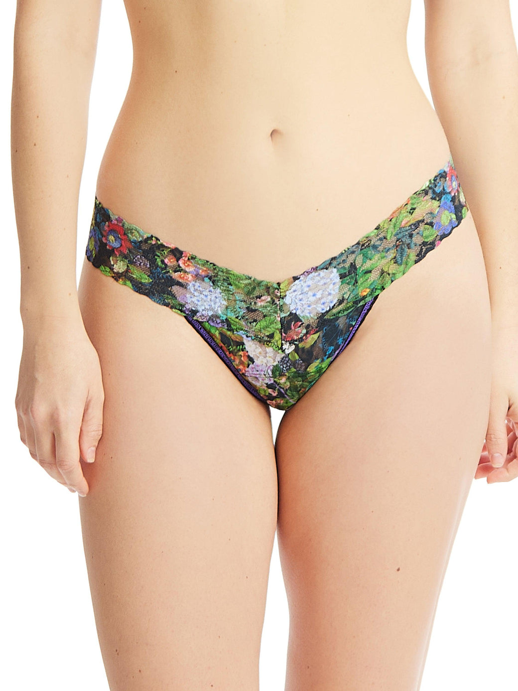 Printed Signature Lace Low Rise Thong Voices On The Veranda Sale