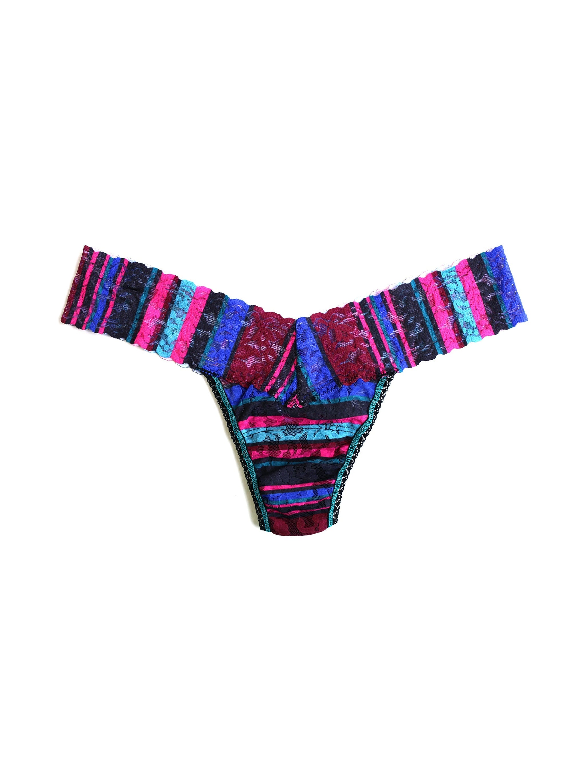 Printed Signature Lace Low Rise Thong Winter Stripe Sale