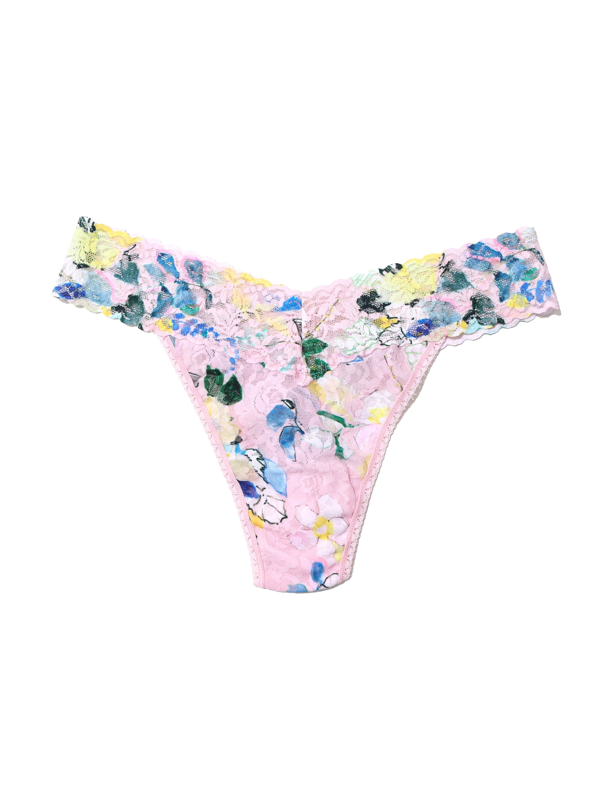 Printed Signature Lace Original Rise Thong Cannes You Believe It