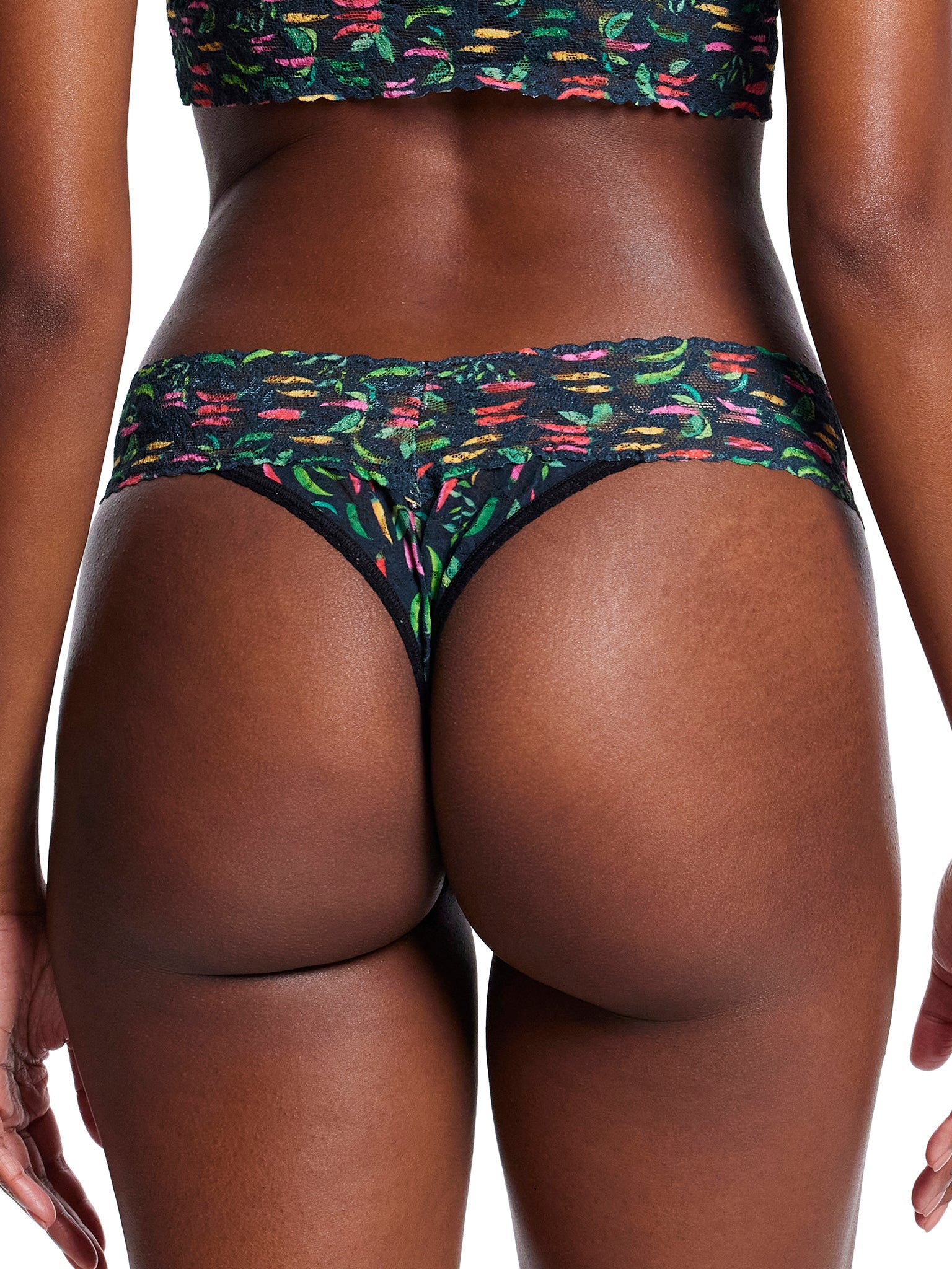 Printed Signature Lace Original Rise Thong Extra Spice