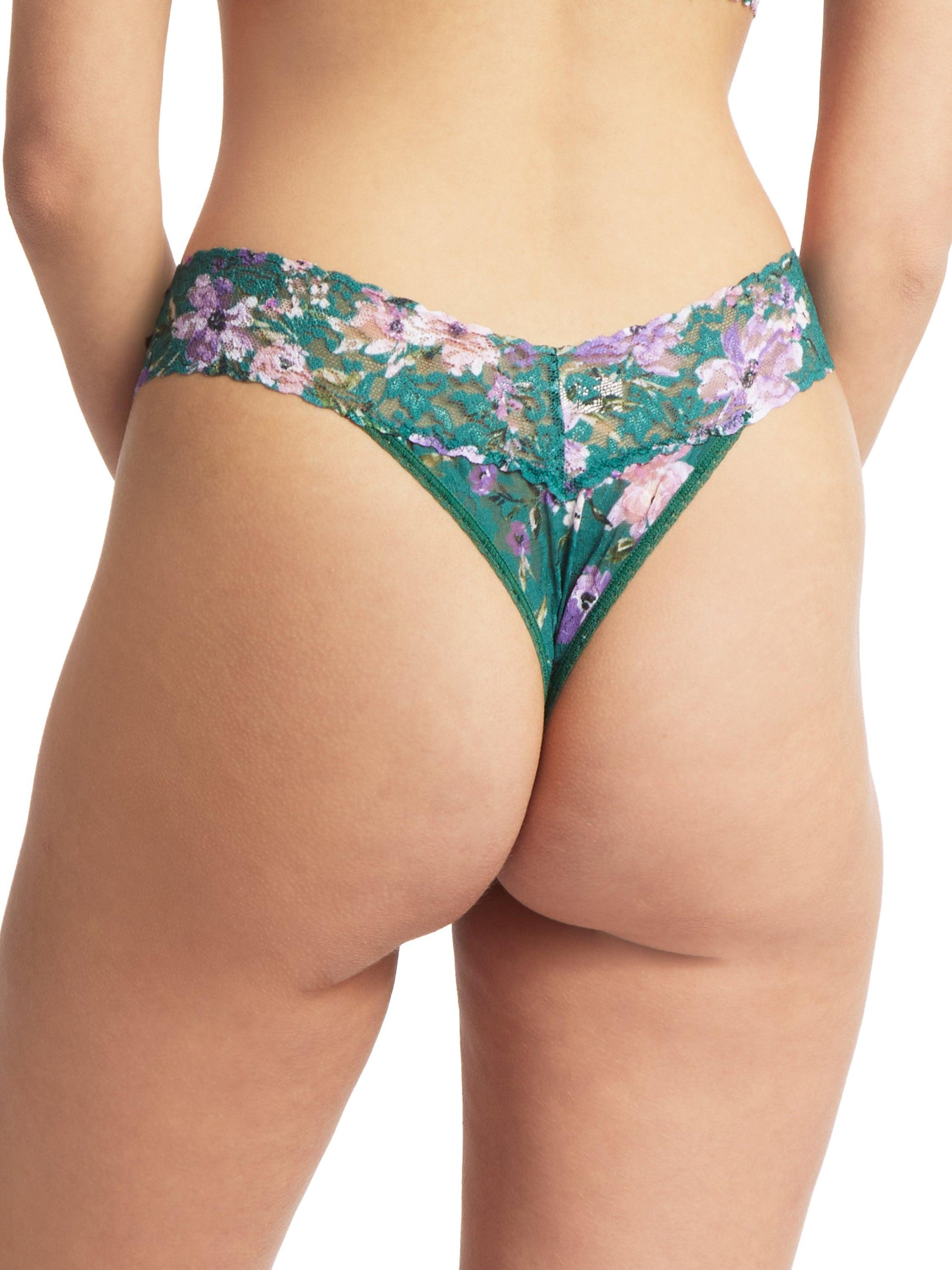 Printed Signature Lace Original Rise Thong  Flowers in Your Hair