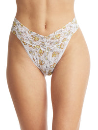 Printed Signature Lace Original Rise Thong Forever Gold