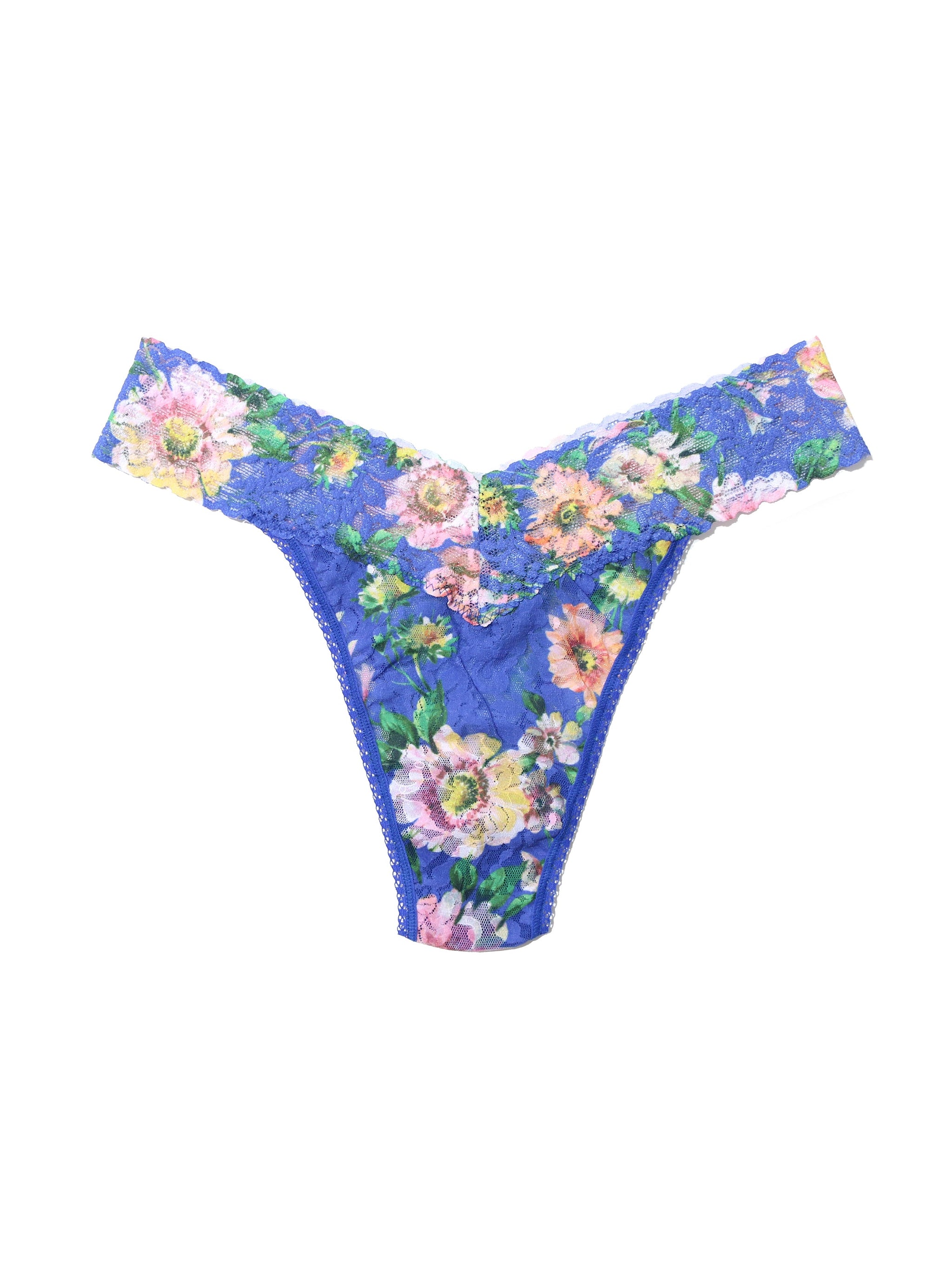 Printed Signature Lace Original Rise Thong Happy Place