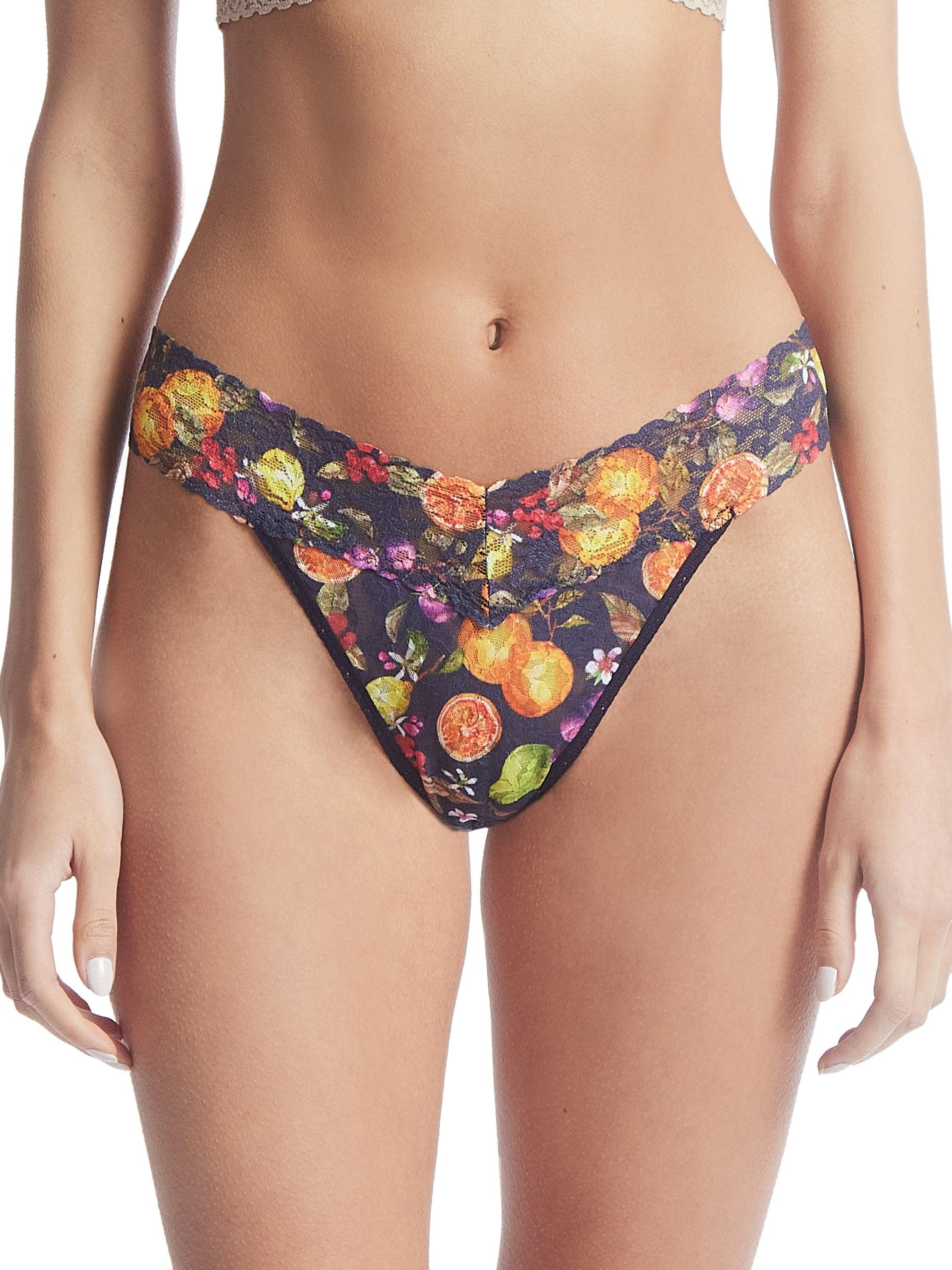 Printed Signature Lace Original Rise Thong Picnic For One Sale