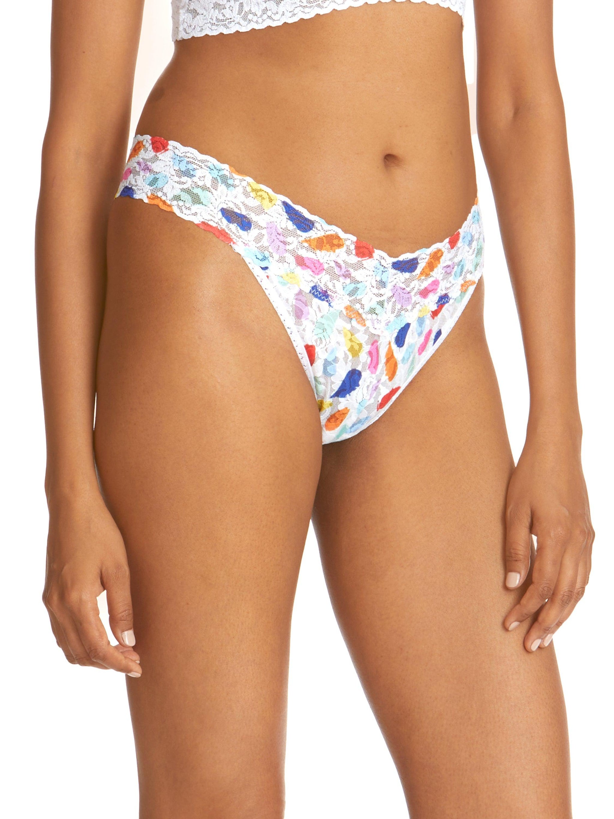 Printed Signature Lace Original Rise Thong Playful Expressions Sale
