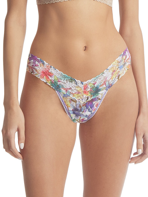 Printed Signature Lace Original Rise Thong Still Blooming Sale