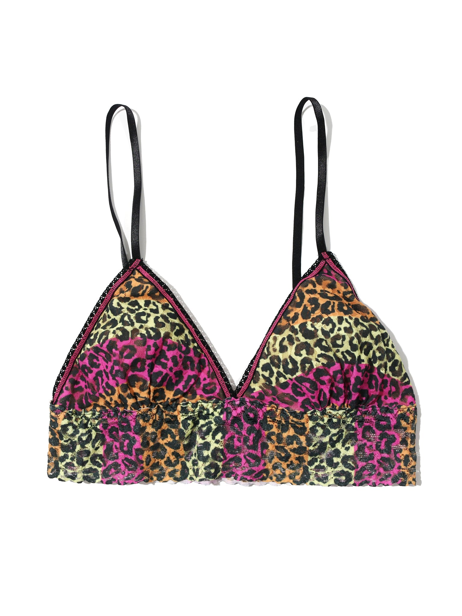 Printed Signature Lace Padded Triangle Bralette It'S Electric