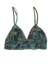 Printed Signature Lace Padded Triangle Bralette Prowling
