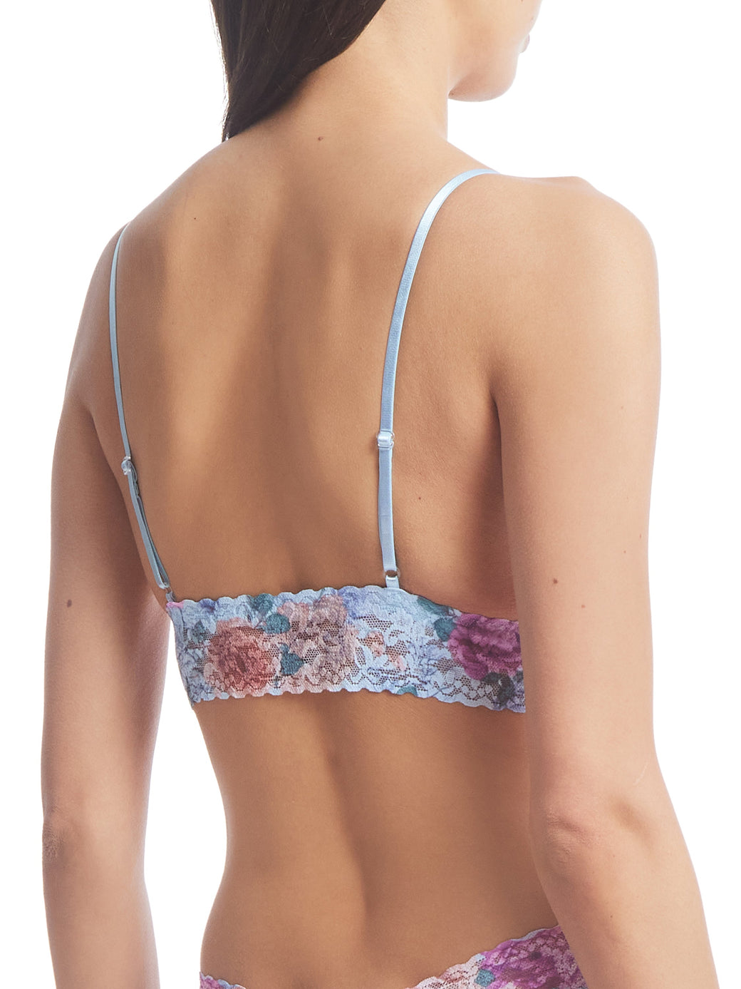 Printed Signature Lace Padded Triangle Bralette Tea For Two
