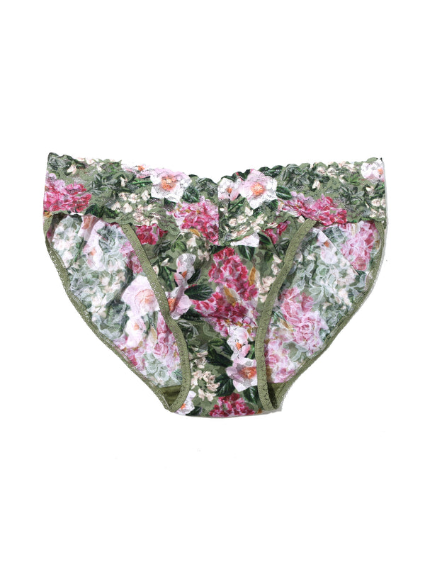 Florist Print Lace Padded Triangle Bralette - Large