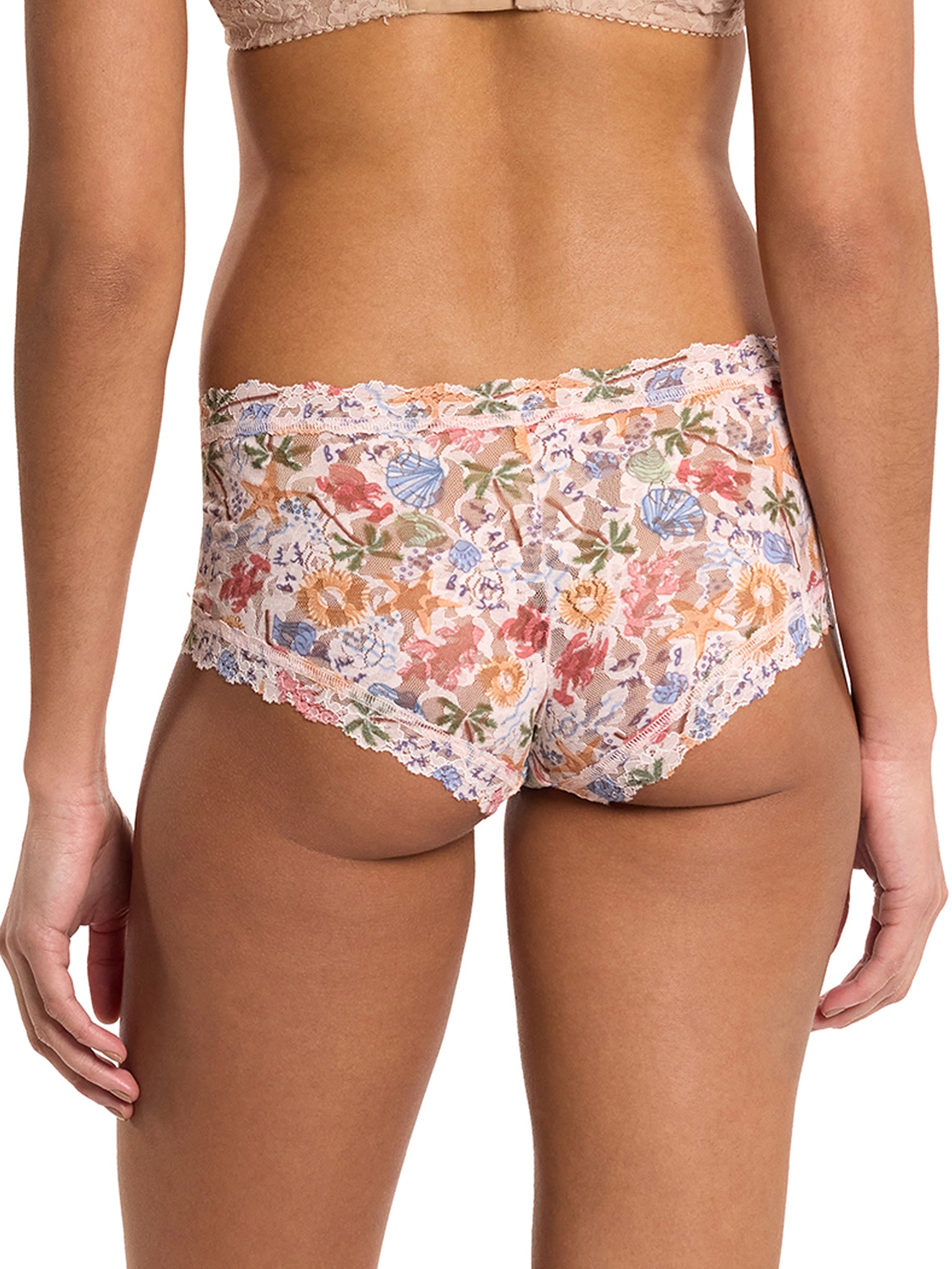 Printed Signature Lace® Boyshort By The Sea Beige Sale