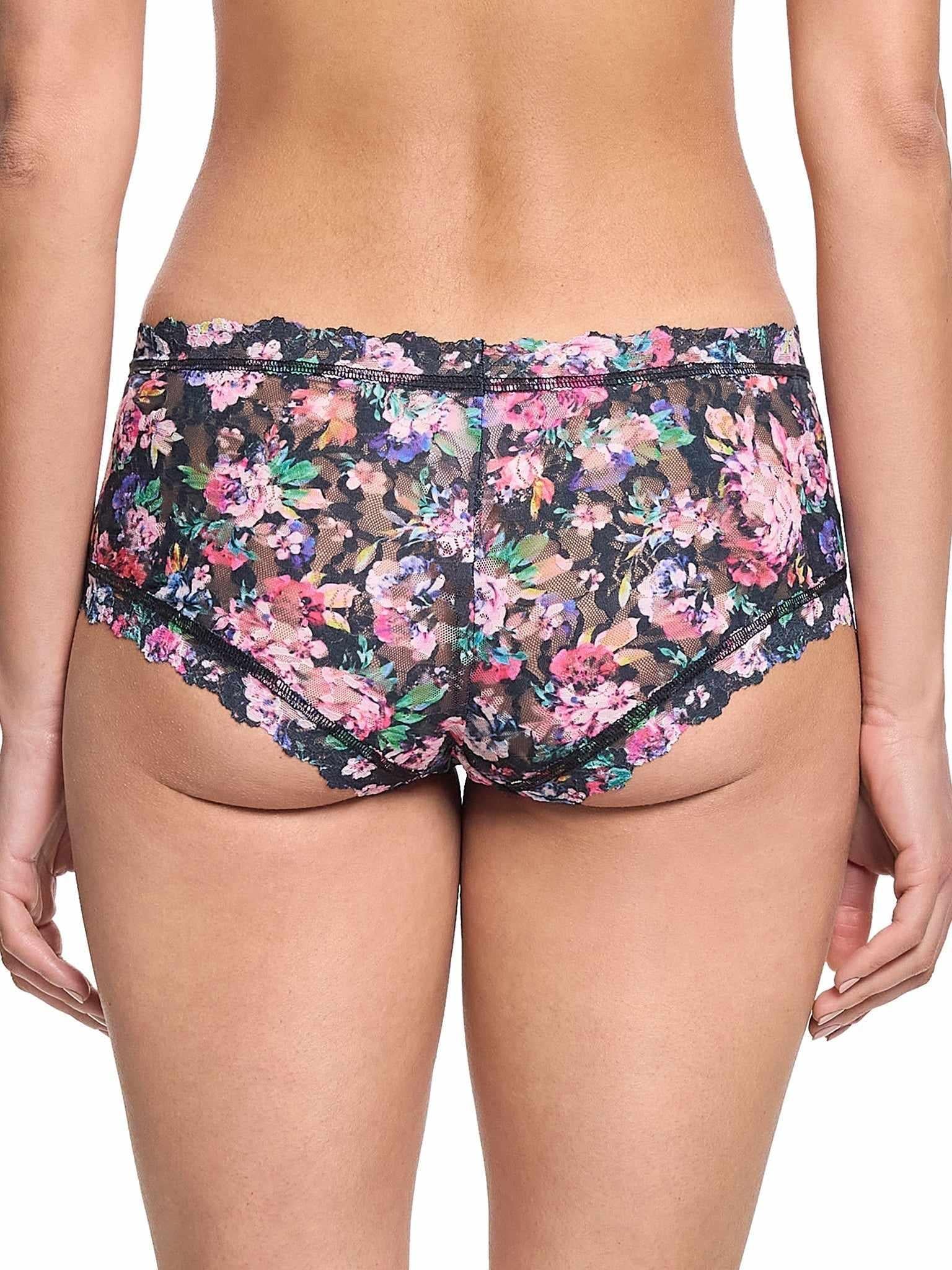 Printed Signature Lace® Boyshort Dark Peonies
