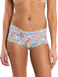 Printed Signature Lace® Boyshort Floral Mosaic White Sale