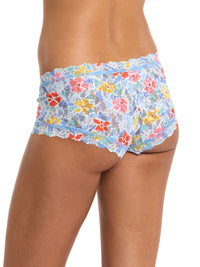 Printed Signature Lace® Boyshort Floral Mosaic White Sale