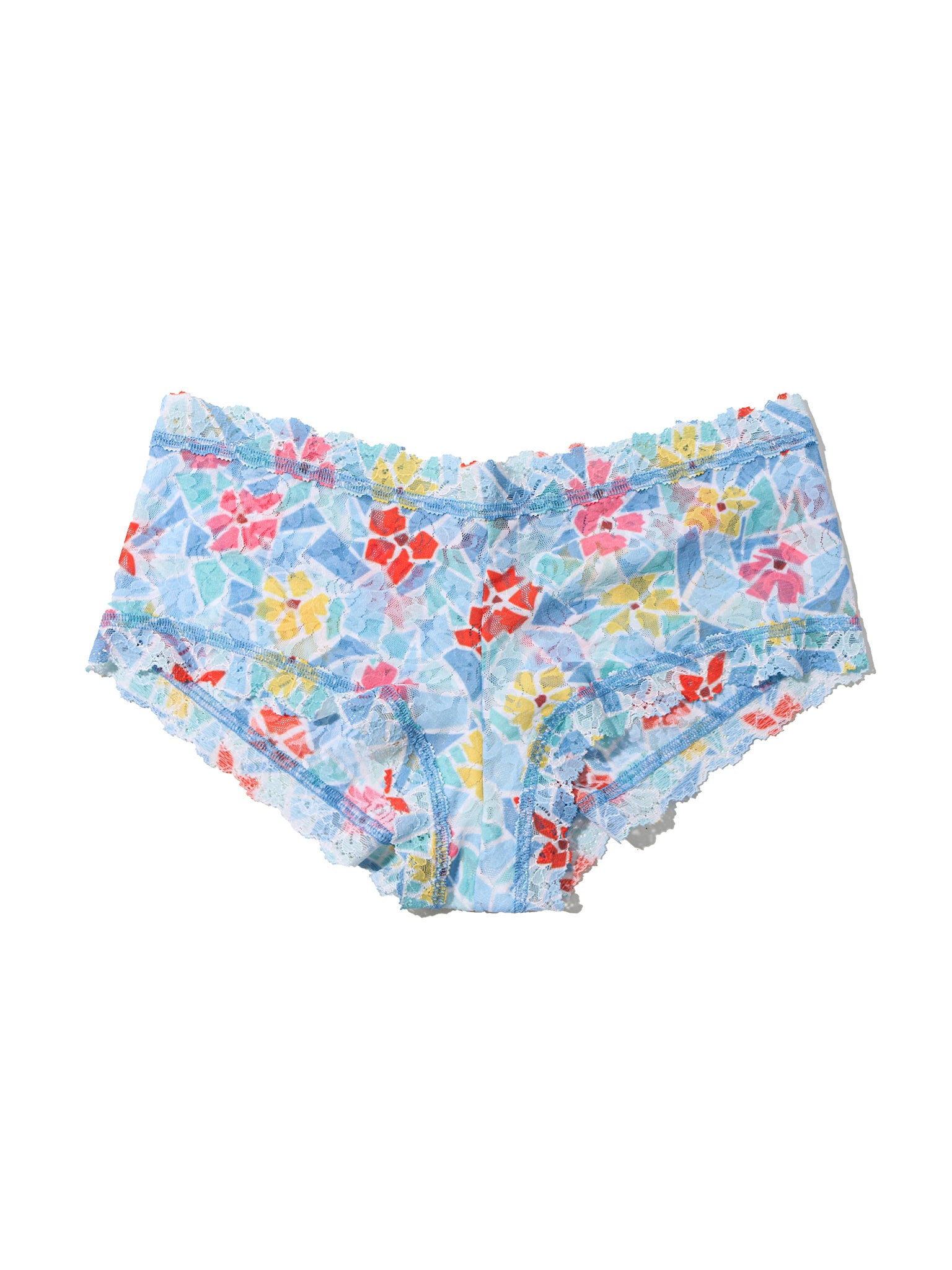 Printed Signature Lace® Boyshort Floral Mosaic White Sale