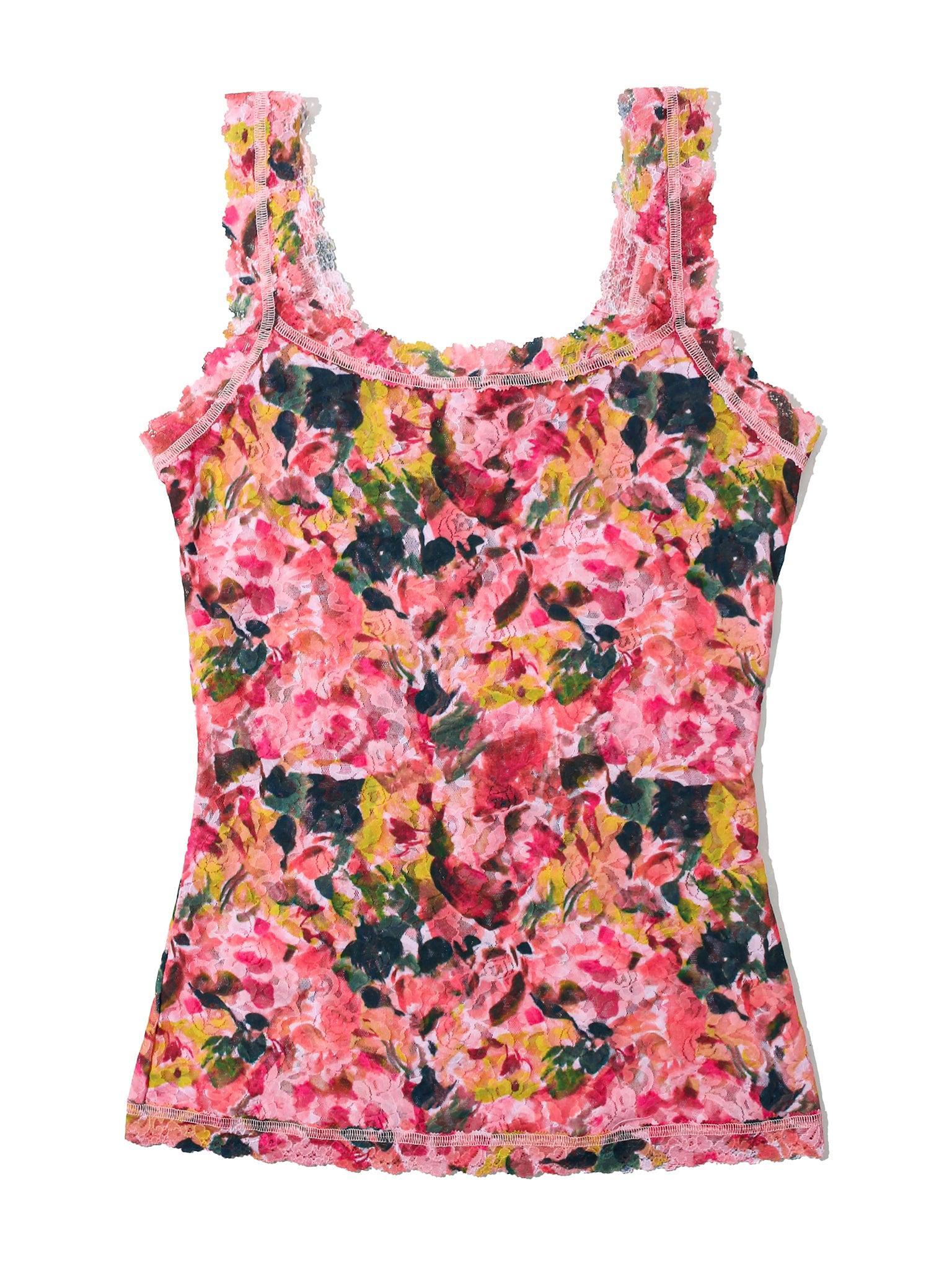 Pink Floral Printed Signature Lace® Classic Cami Masterpiece - Flat Lay Front View | Hanky Panky