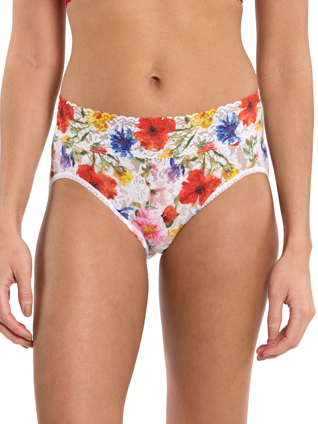Printed Signature Lace® French Brief Meadow Mix White Sale