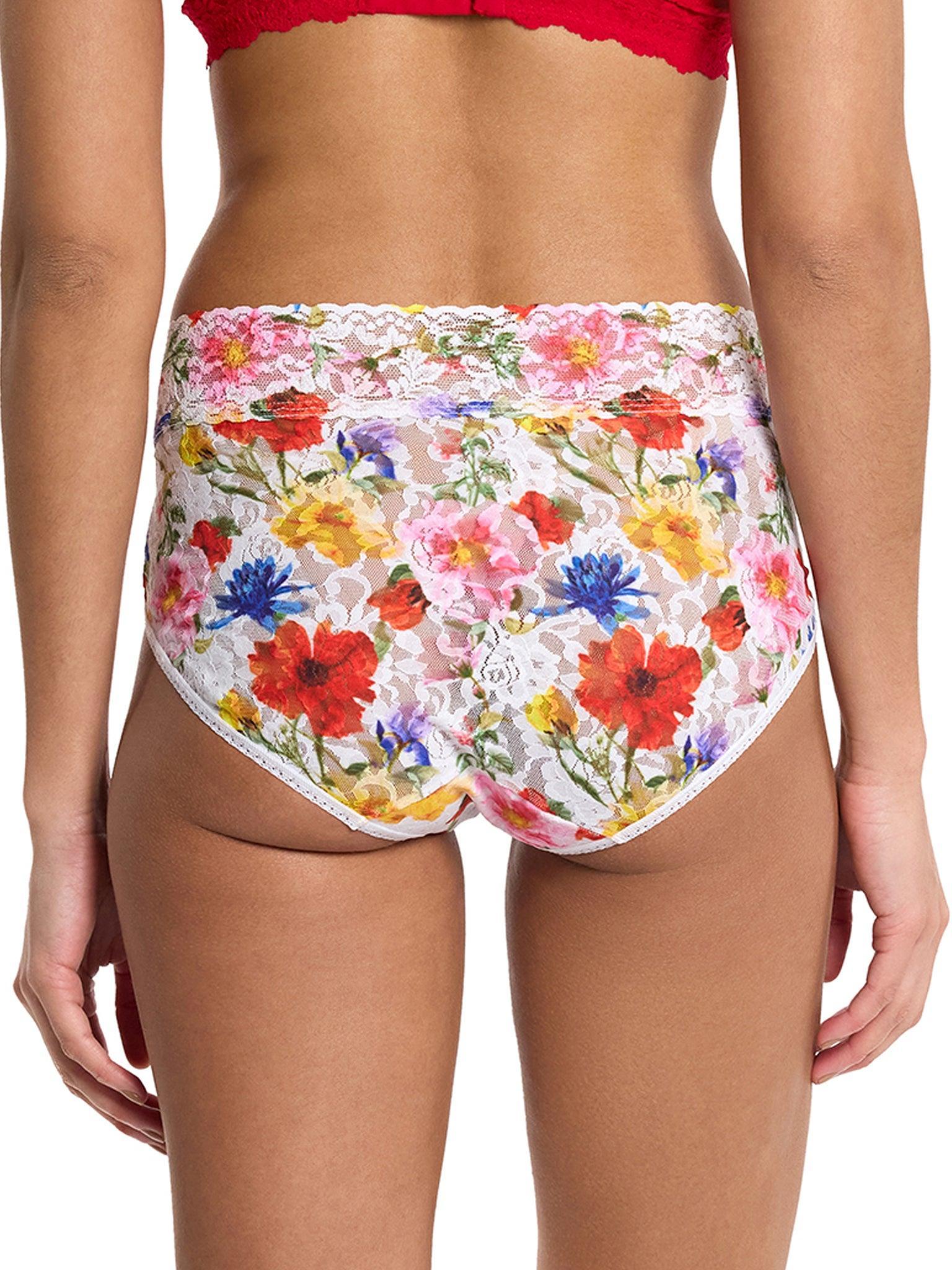 Printed Signature Lace® French Brief Meadow Mix White Sale