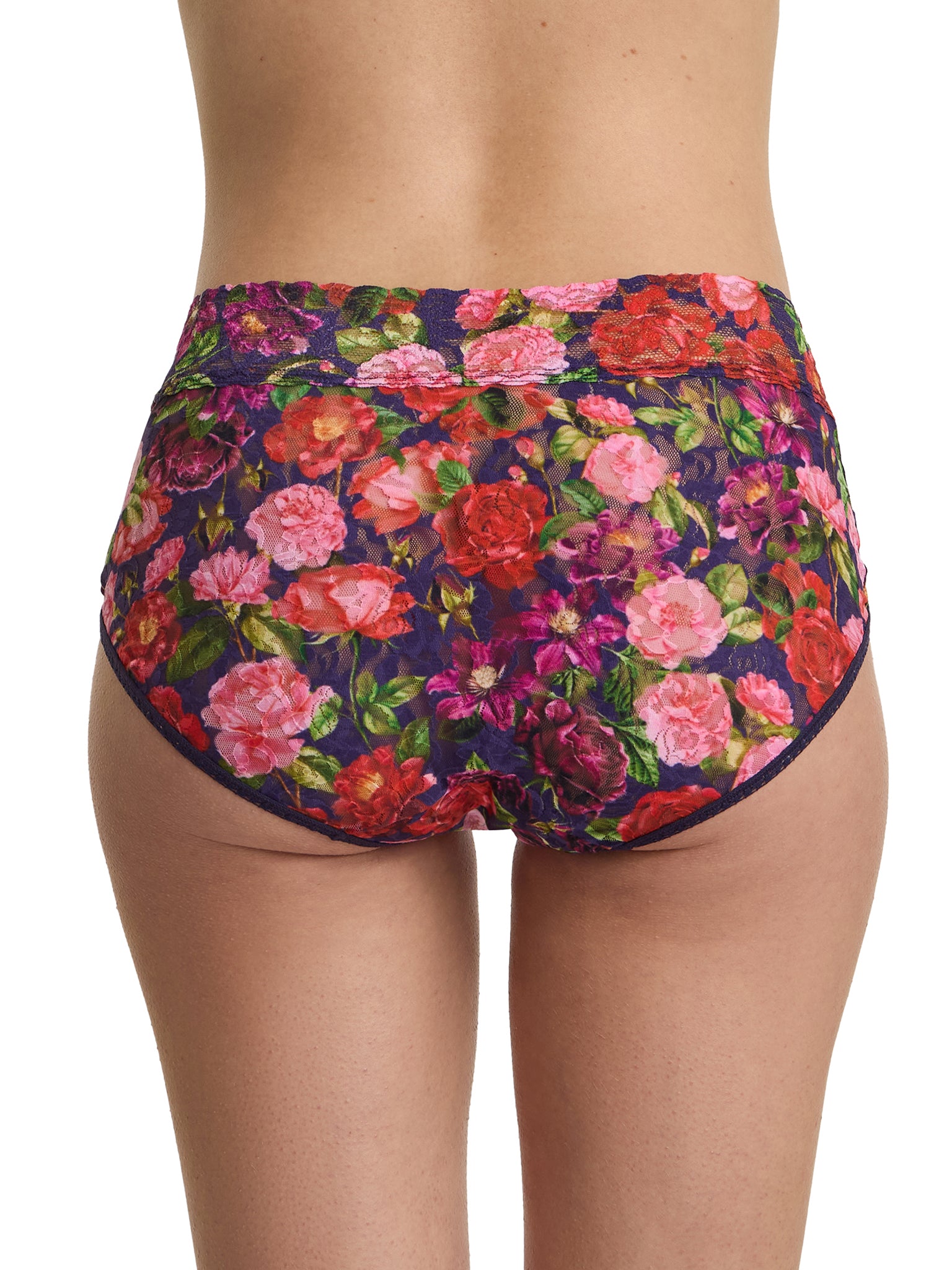 Printed Signature Lace® French Brief Winters Tale Floral - Back View, High Rise Coverage | Hanky Panky