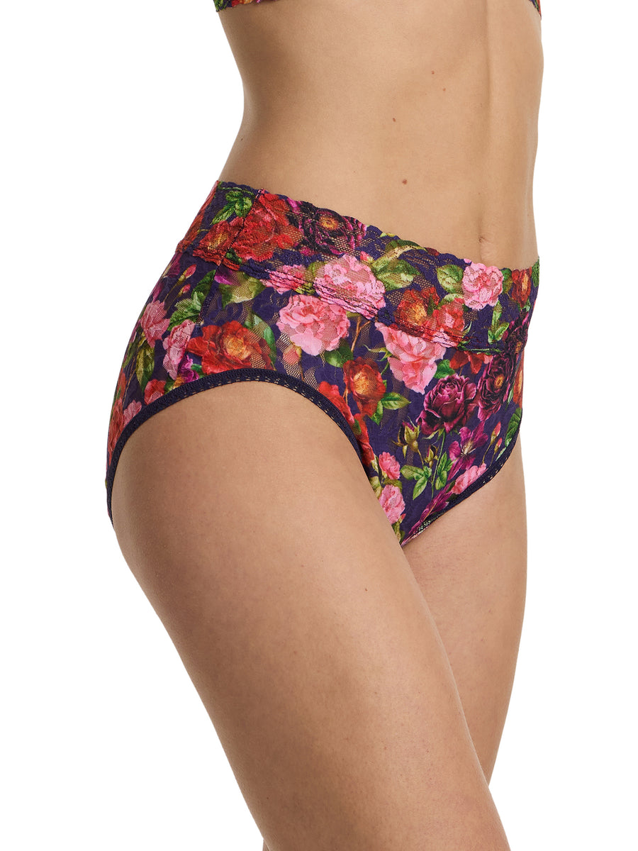Printed Signature Lace® French Brief Winters Tale Floral - Side Profile, High Waist Detail | Hanky Panky